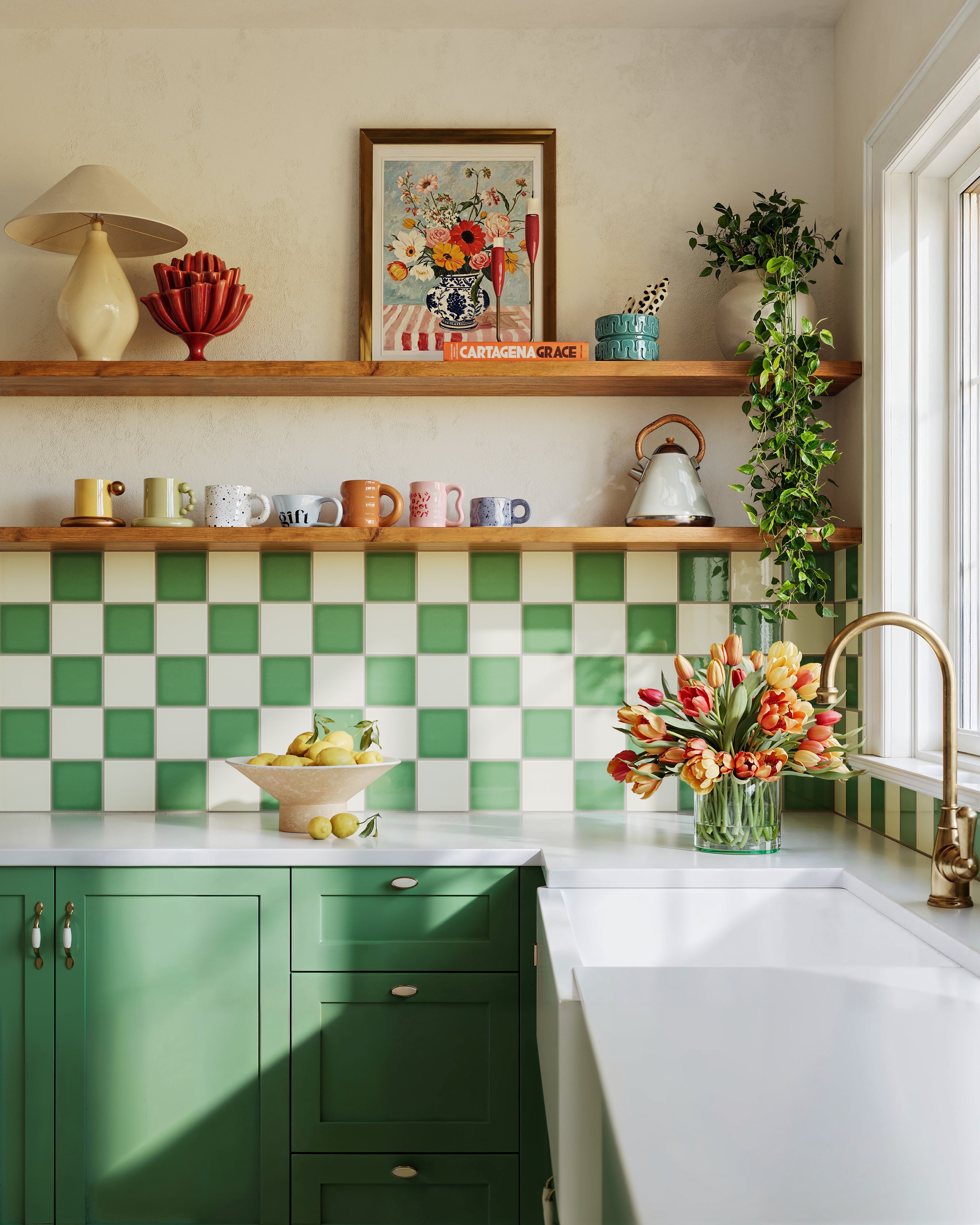 4x4 Original Ceramic Tile in Sea Green Gloss