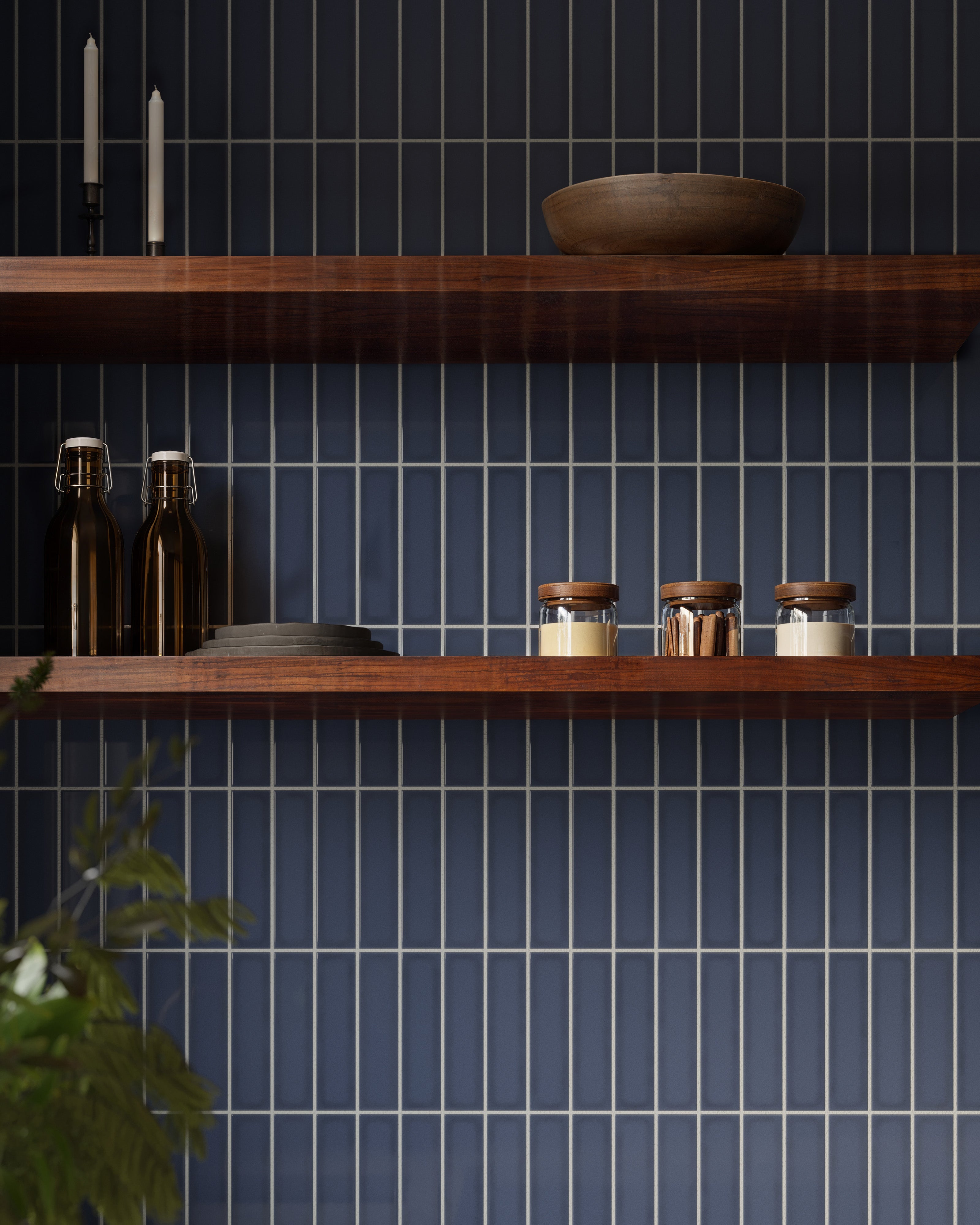Slate Blue 2x8 Gloss Original Ceramic Tile - Fireclay Tile