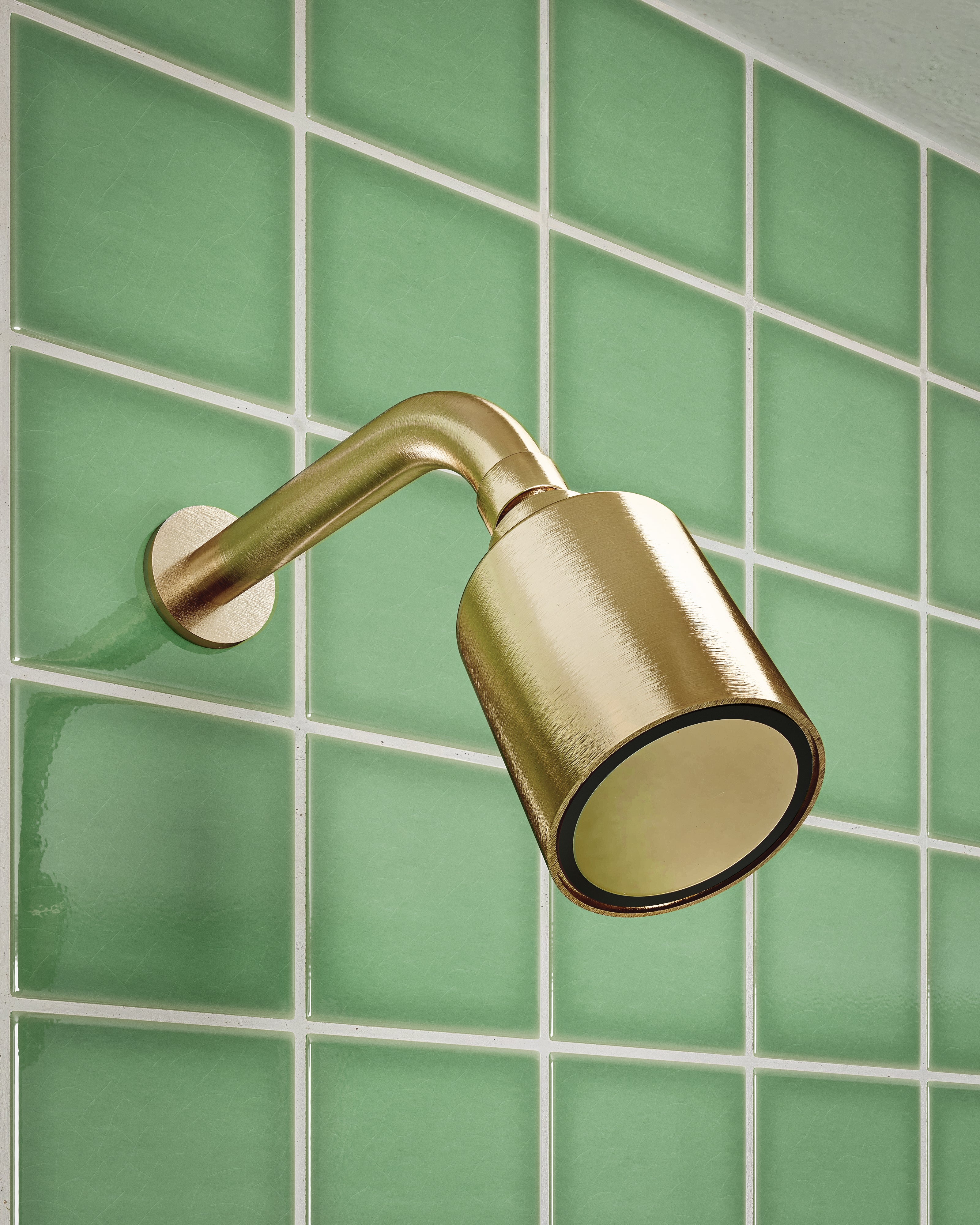 Contour & Foundry 45-Degree 8" Shower Arm with Flange in Satin Brass