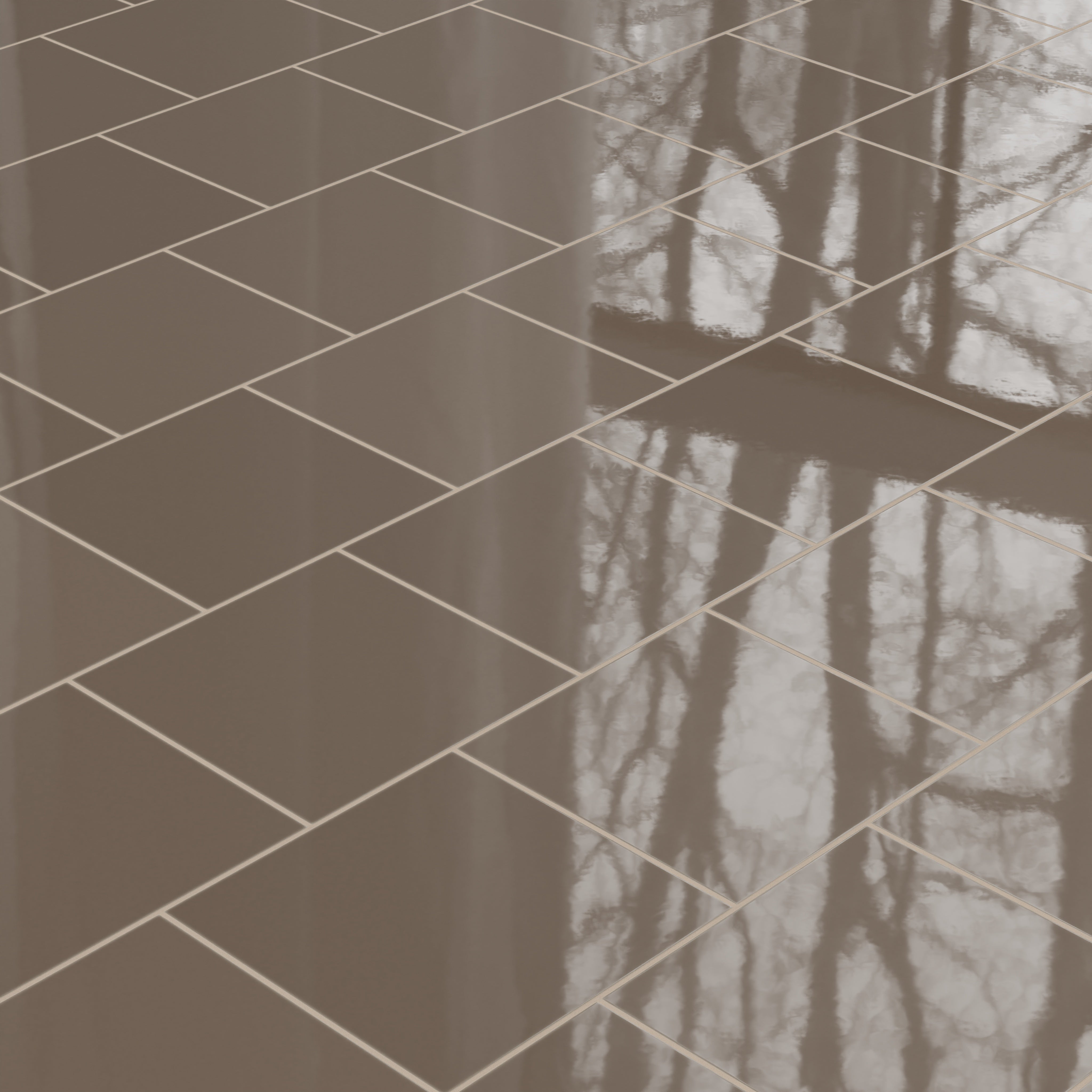 12x12 Natural Press Ceramic Tile in Otter Gloss