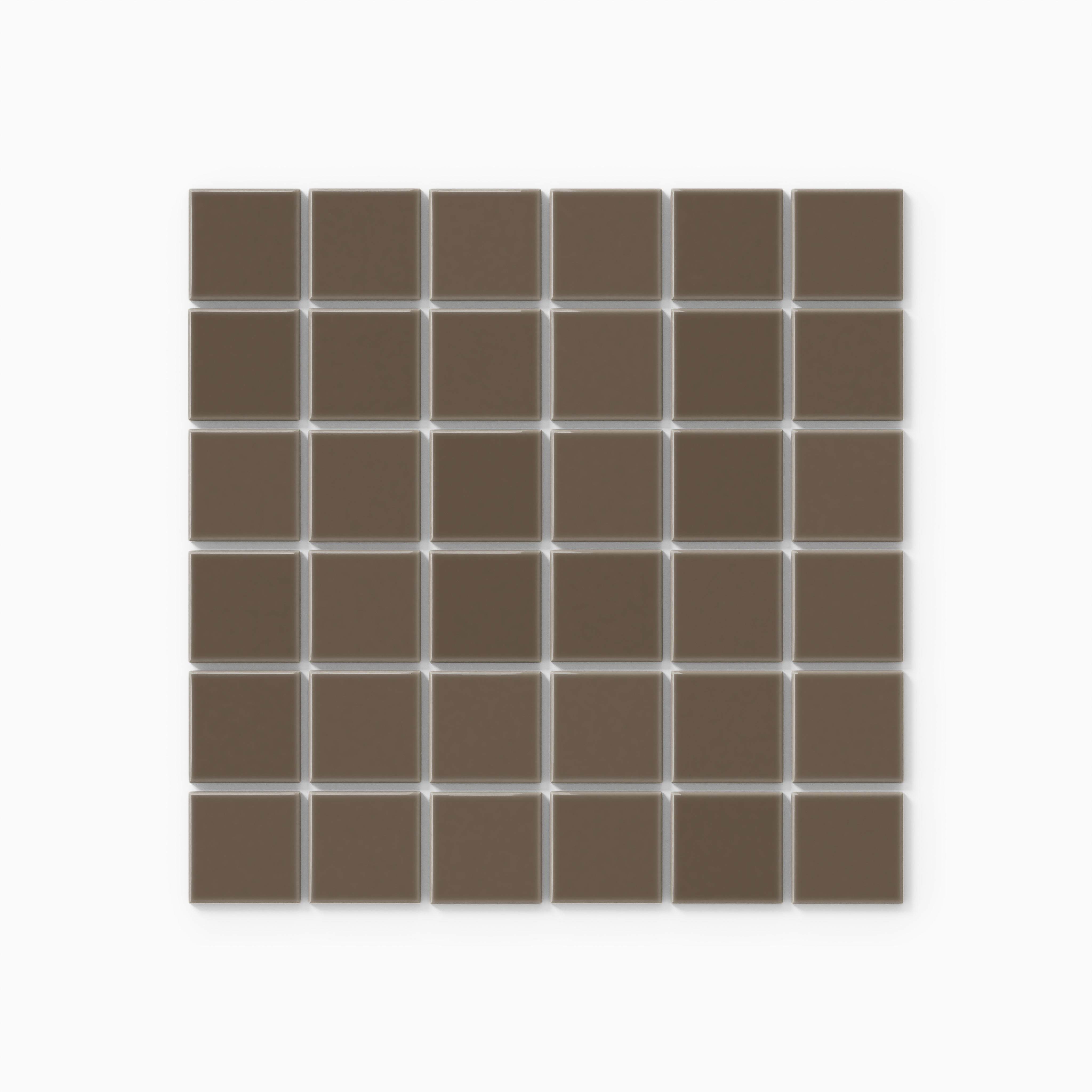 2x2 Straight Set Sheeted Natural Press Ceramic Mosaic Tile in Otter Gloss