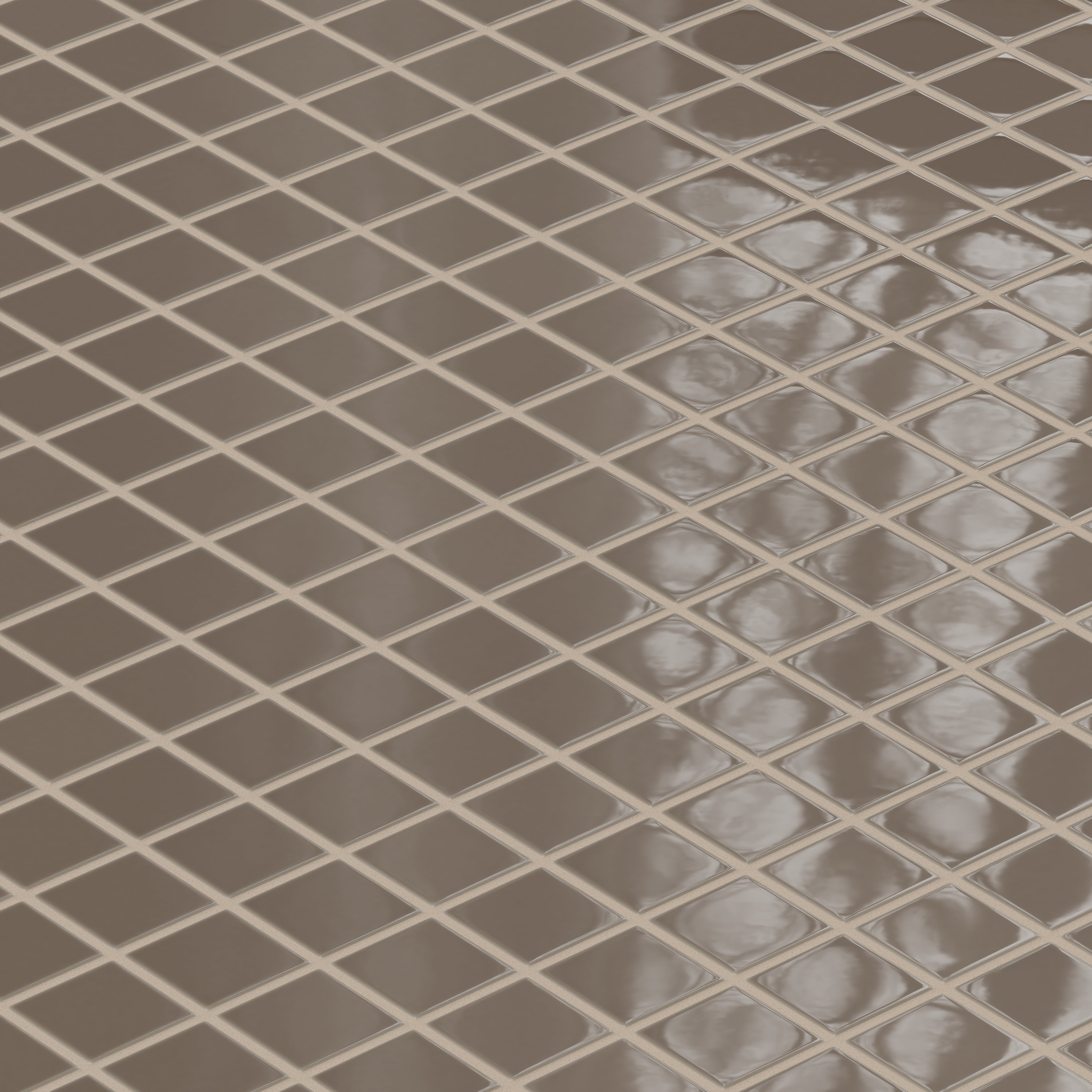 2x2 Straight Set Sheeted Natural Press Ceramic Mosaic Tile in Otter Gloss