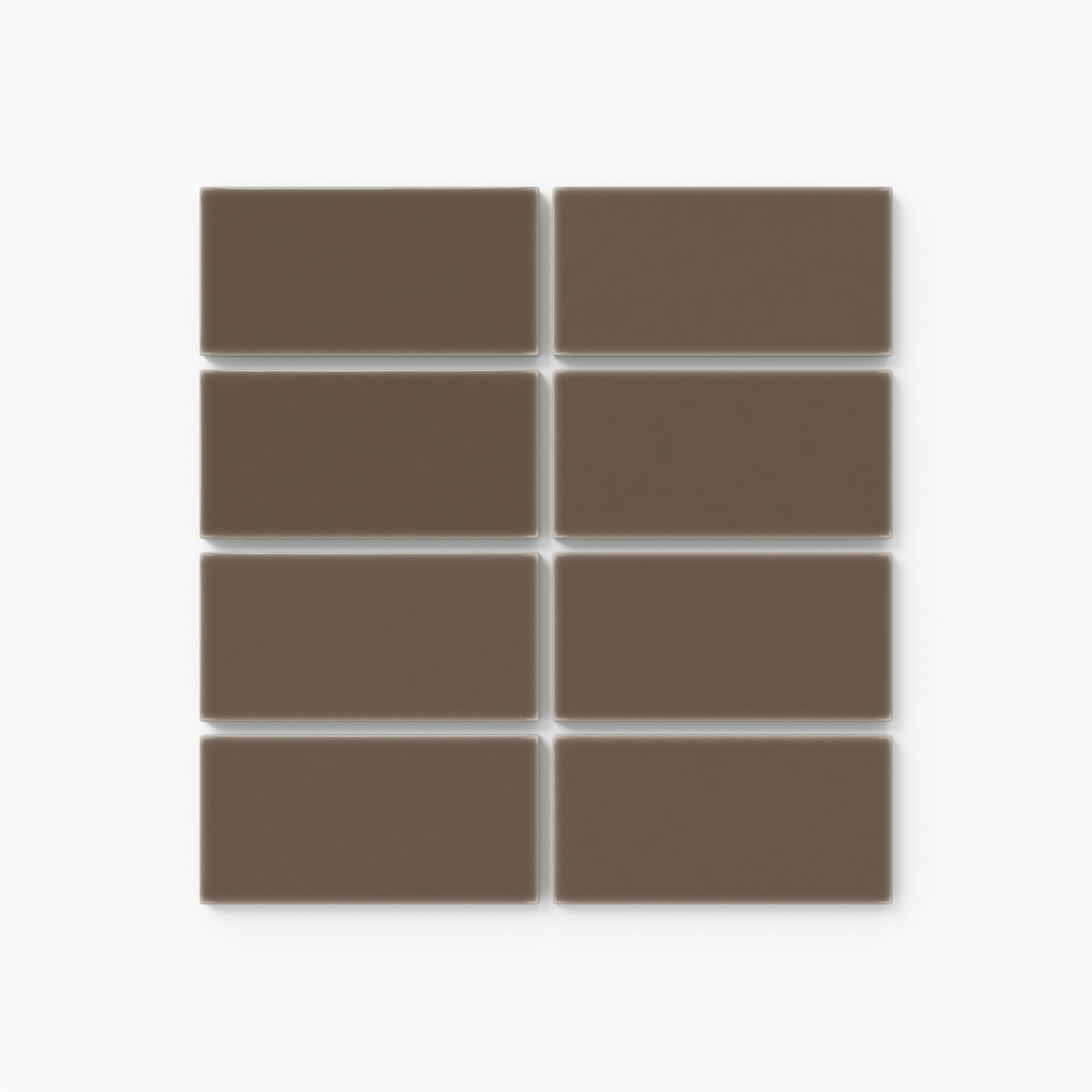 2x4 Straight Set Sheeted Natural Press Ceramic Mosaic Tile in Otter Gloss