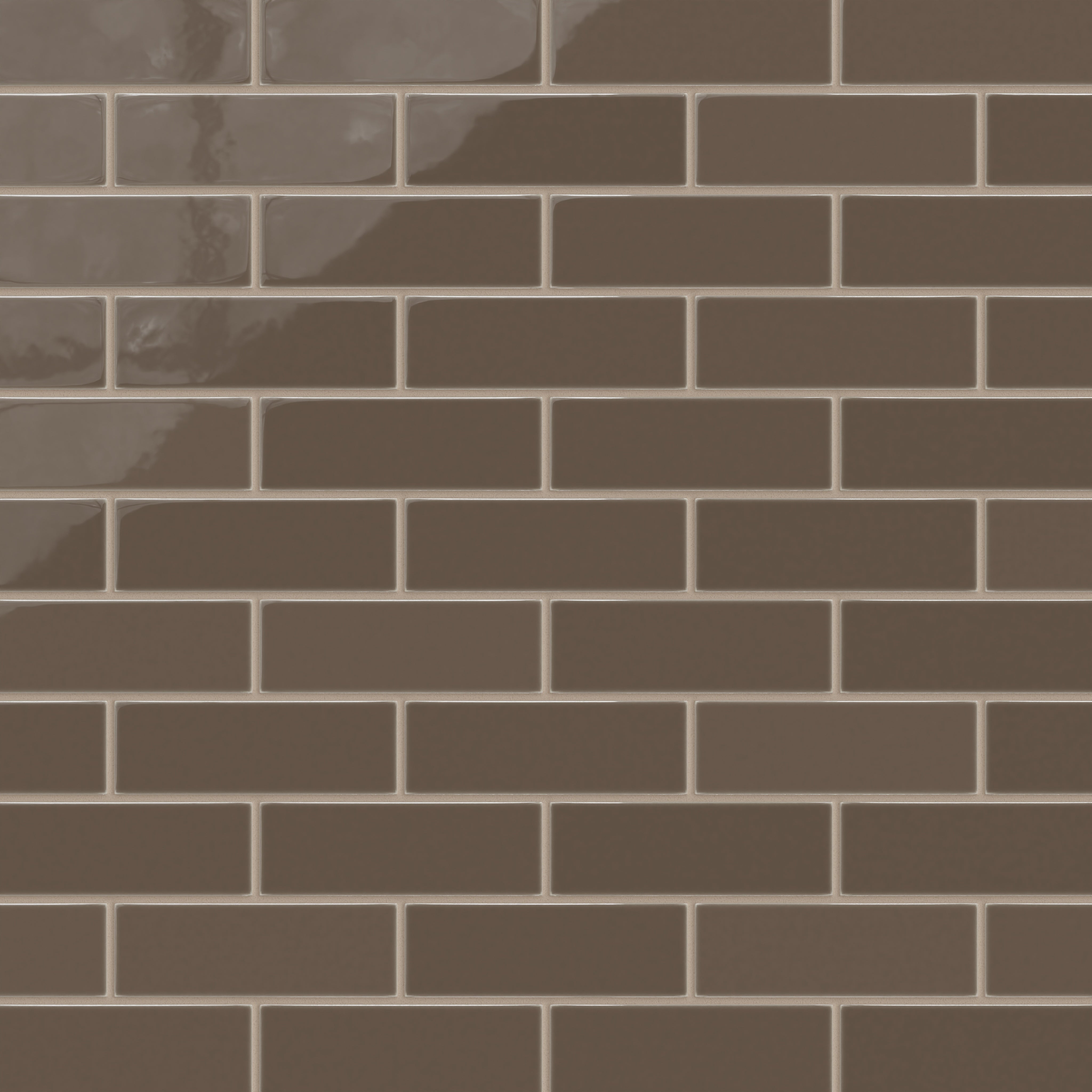 2x6 Natural Press Ceramic Tile in Otter Gloss