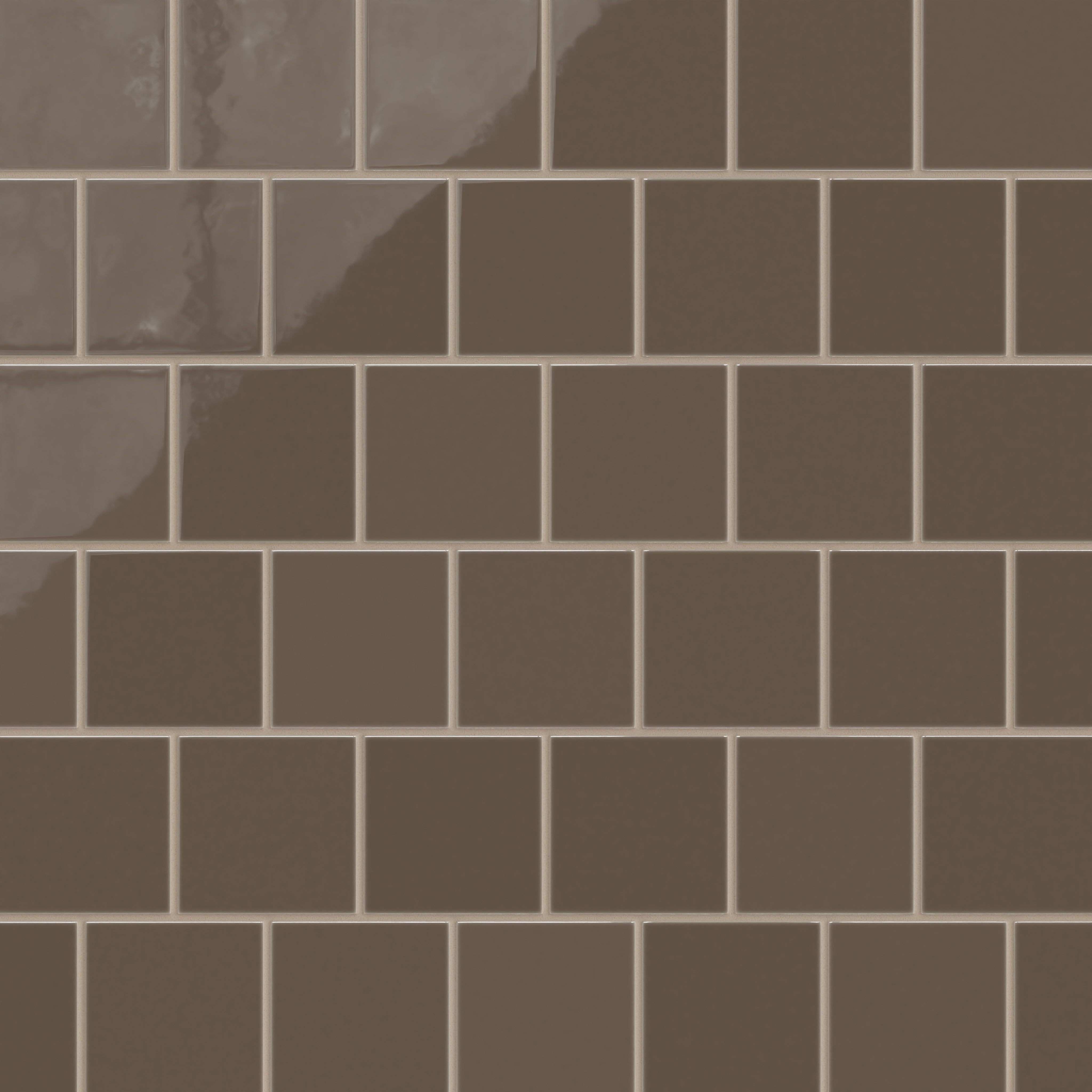 4x4 Natural Press Ceramic Tile in Otter Gloss