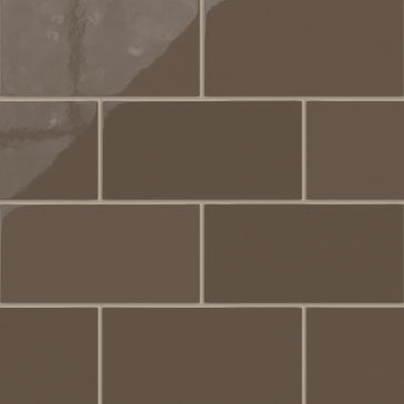 6x12 Natural Press Ceramic Tile in Otter Gloss