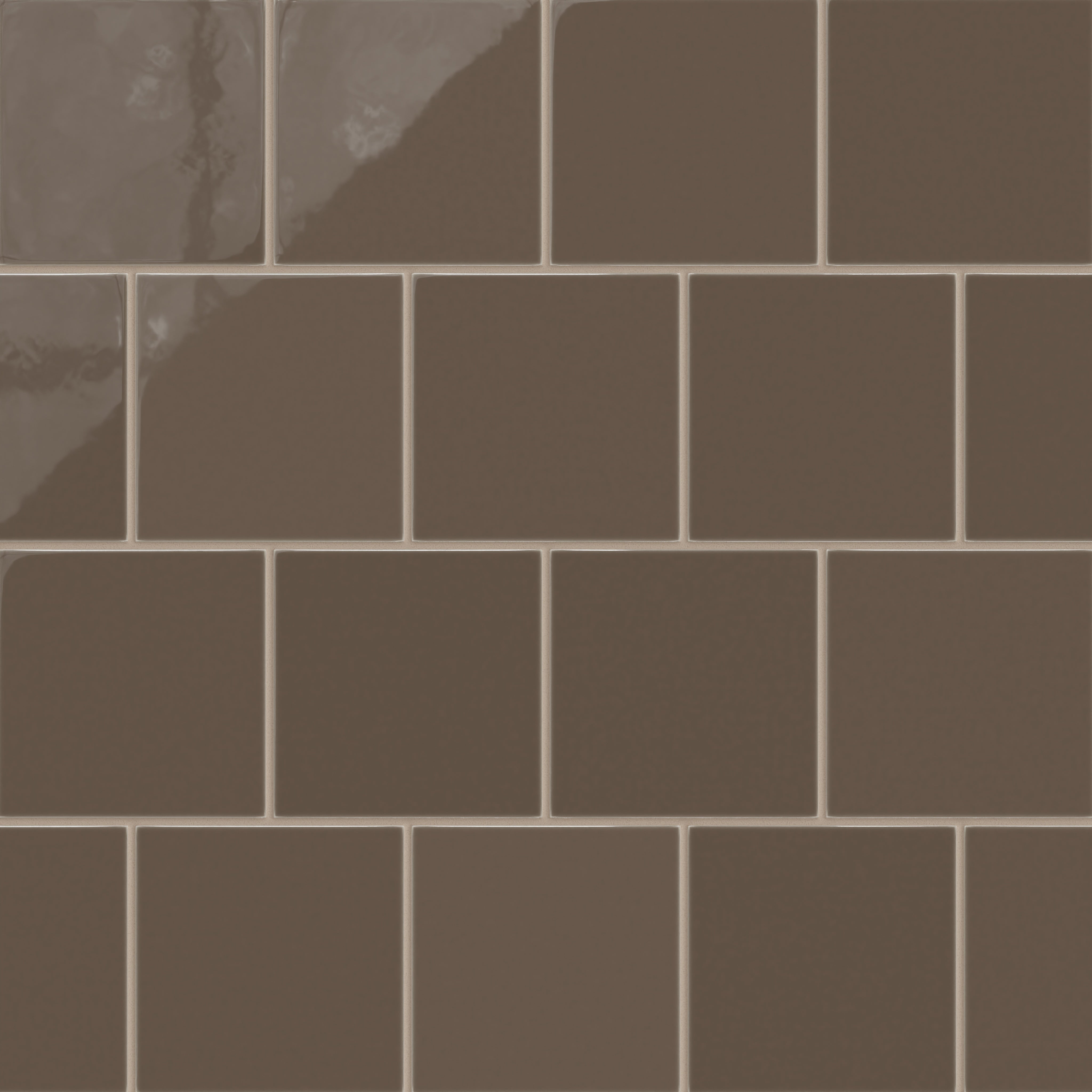 6x6 Natural Press Ceramic Tile in Otter Gloss