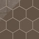 8" Hexagon Natural Press Ceramic Tile in Otter Gloss