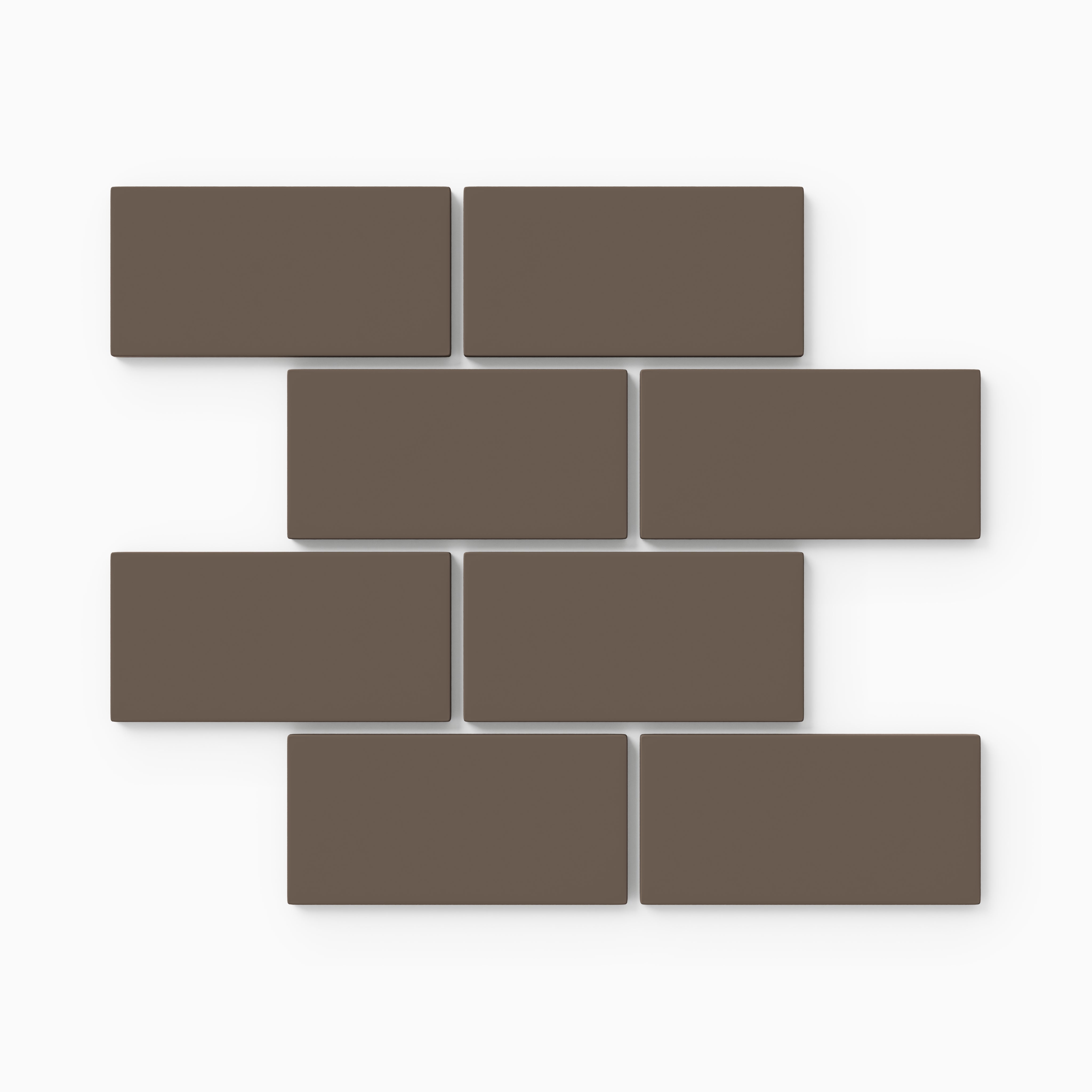 2x4 Half Offset Sheeted Natural Press Ceramic Mosaic Tile in Otter Matte