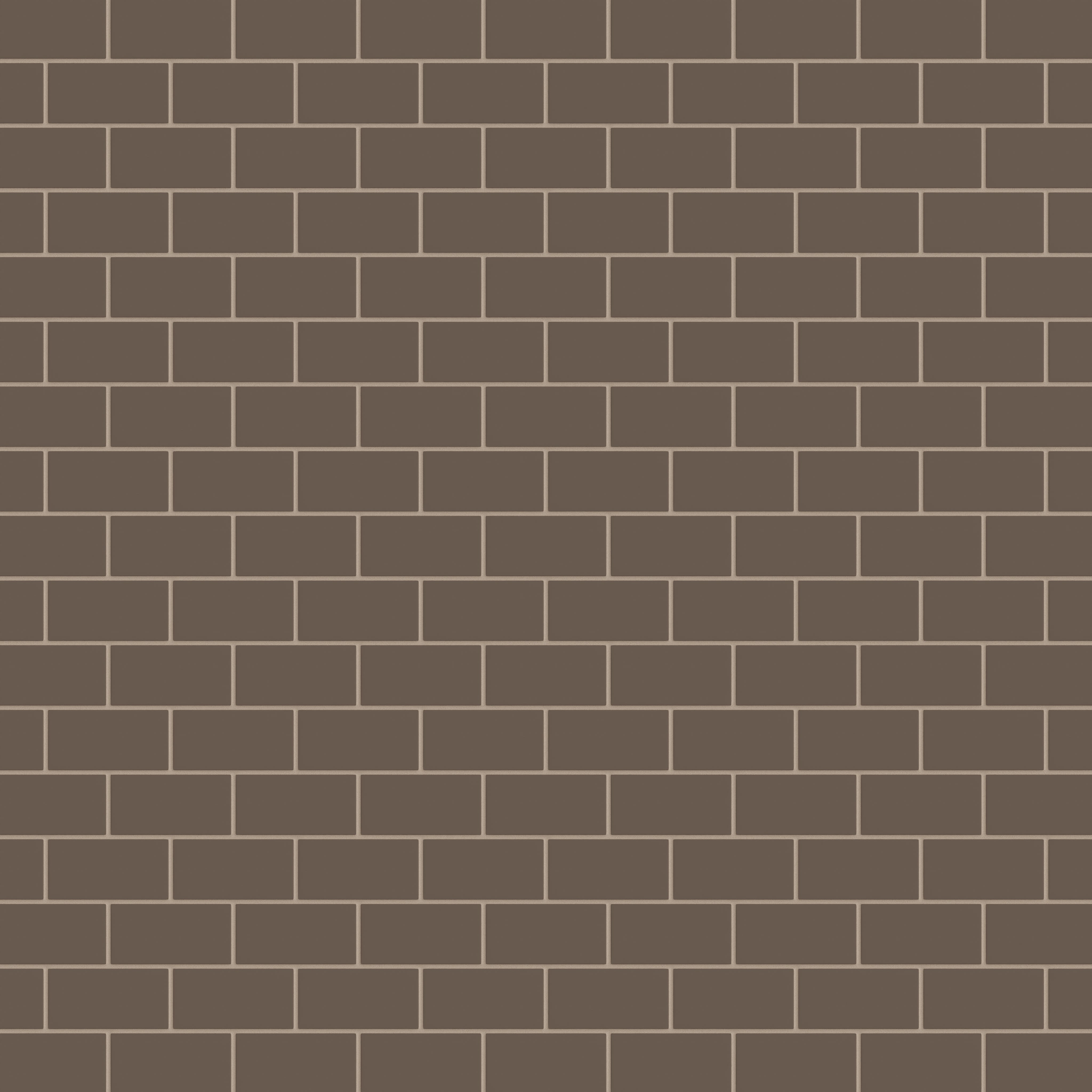2x4 Half Offset Sheeted Natural Press Ceramic Mosaic Tile in Otter Matte