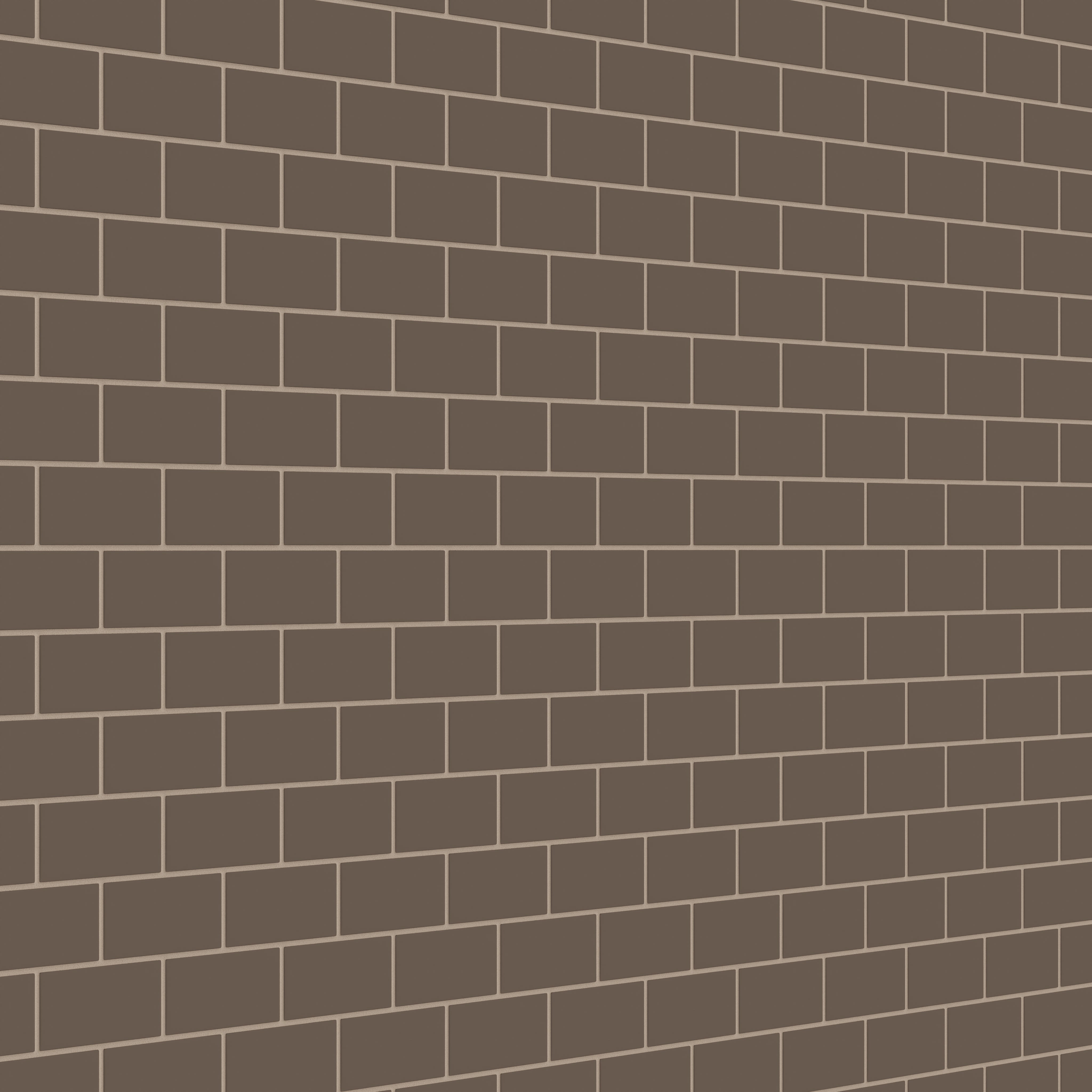 2x4 Half Offset Sheeted Natural Press Ceramic Mosaic Tile in Otter Matte