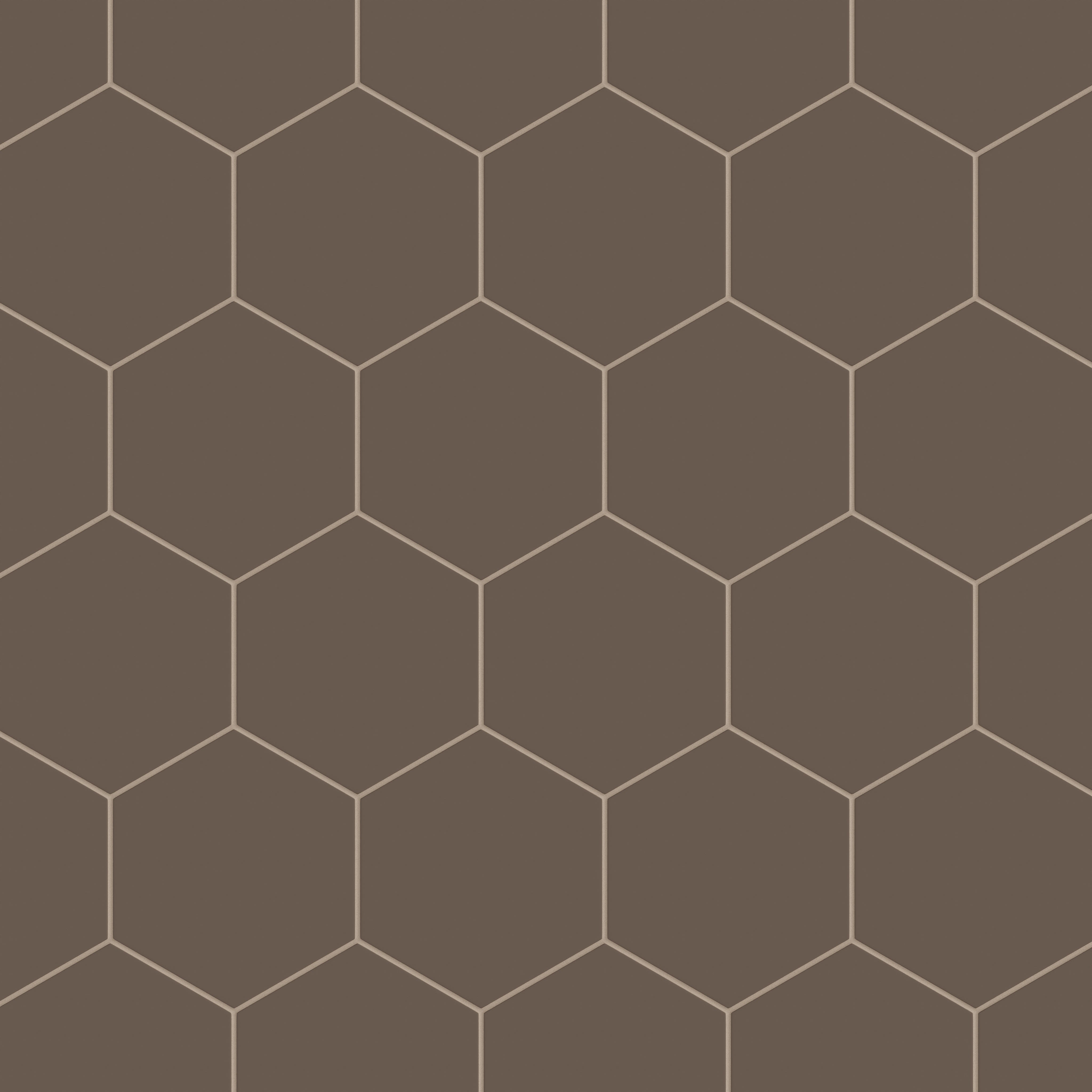 8" Hexagon Natural Press Ceramic Tile in Otter Matte
