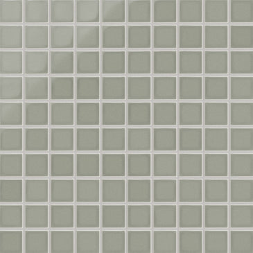 2x2 Straight Set Sheeted Original Ceramic Mosaic Tile in Overcast Gloss