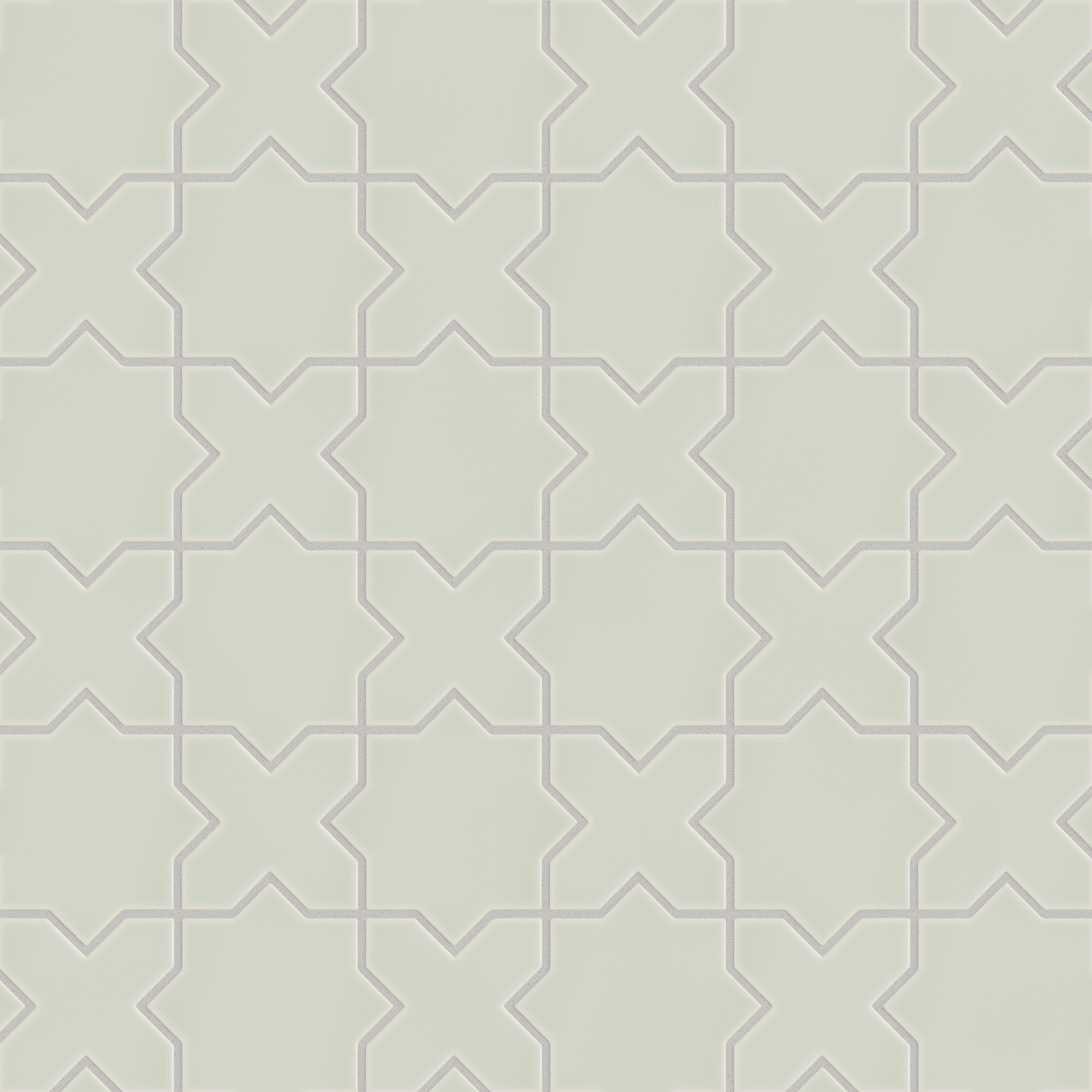 Overcast Mini Star & Cross Matte Original Ceramic Tile - Fireclay Tile
