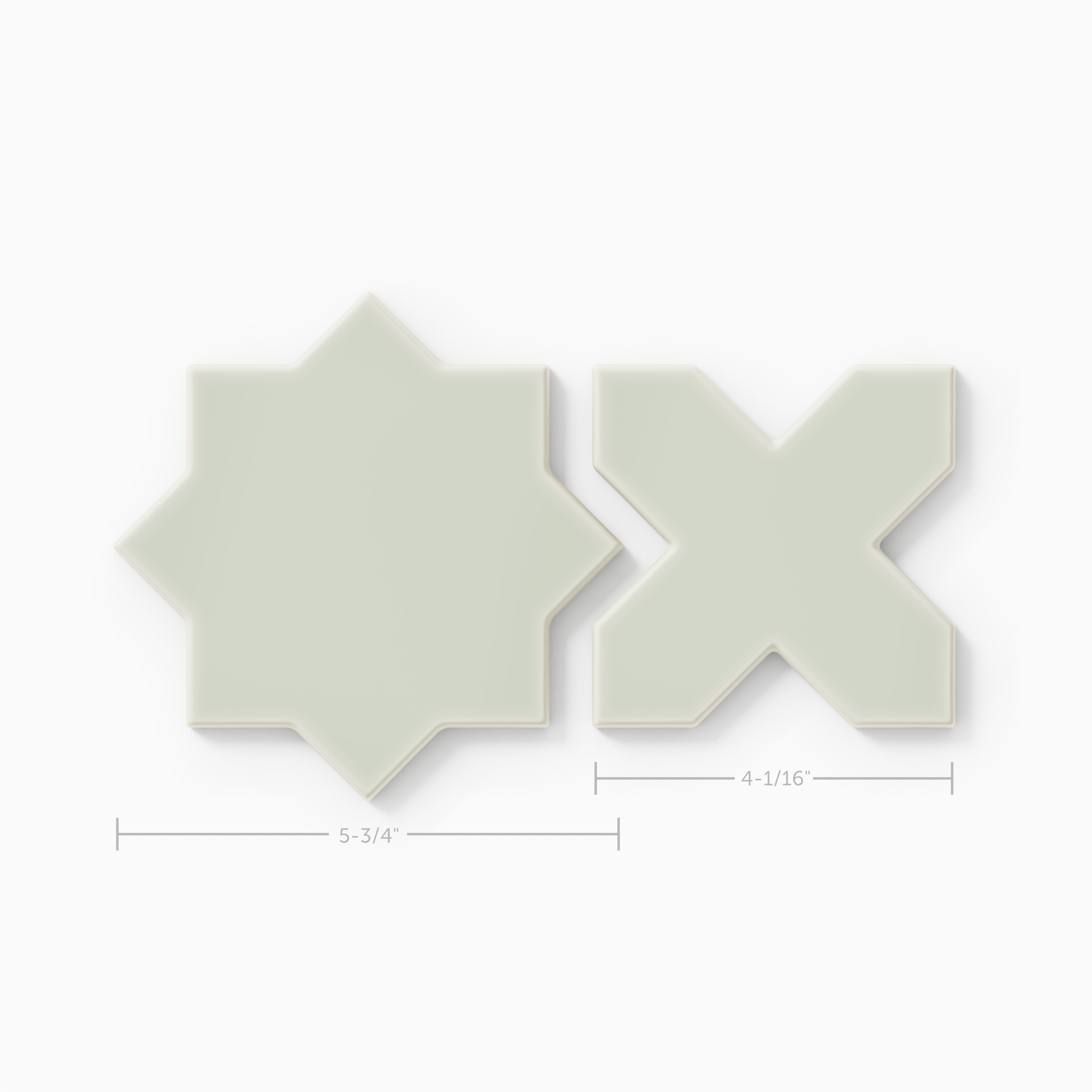 Mini Star & Cross Original Ceramic Tile in Overcast Matte