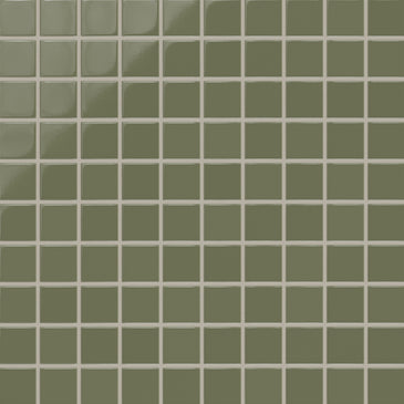 2x2 Straight Set Sheeted Original Ceramic Mosaic Tile in Peabody Gloss