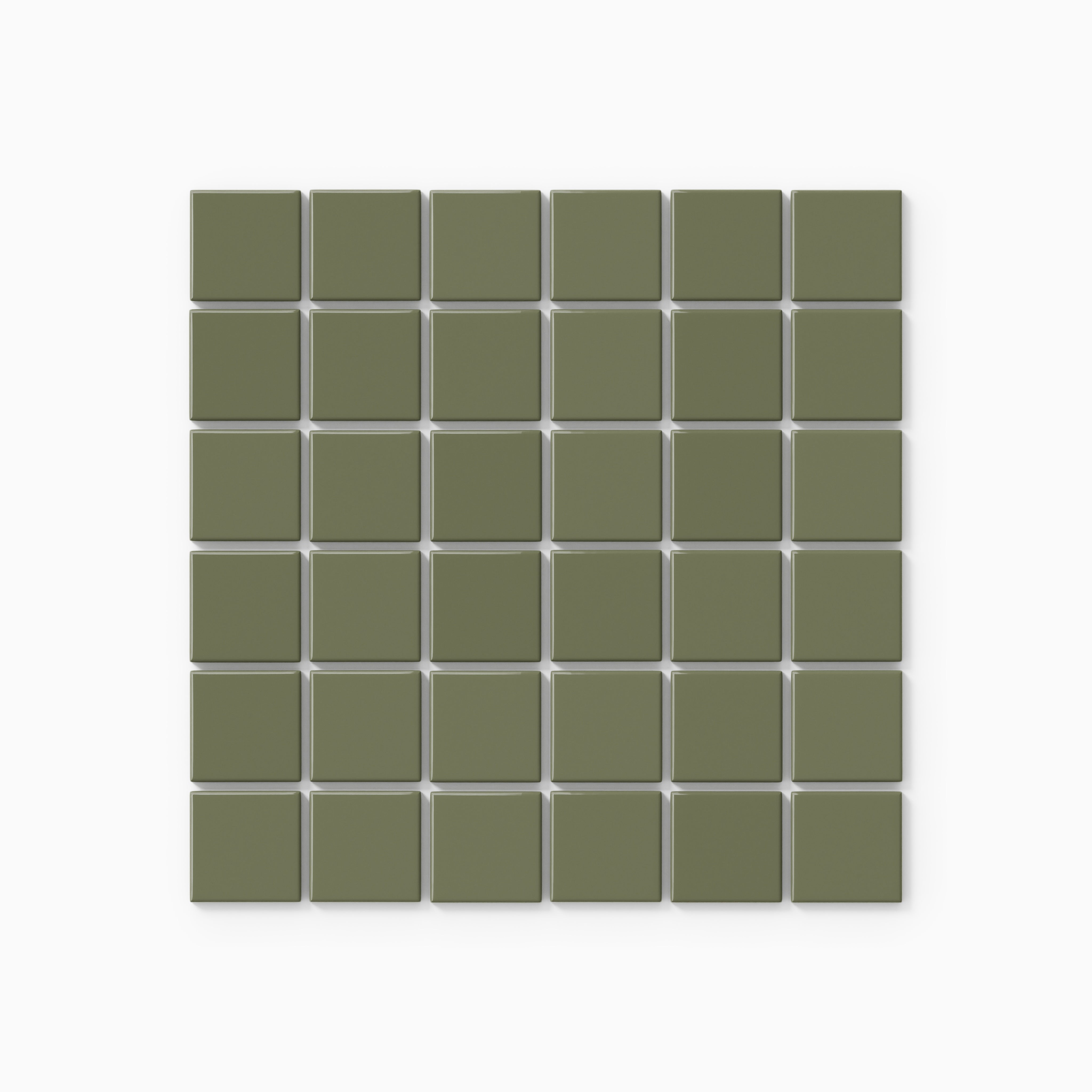 2x2 Straight Set Sheeted Original Ceramic Mosaic Tile in Peabody Gloss