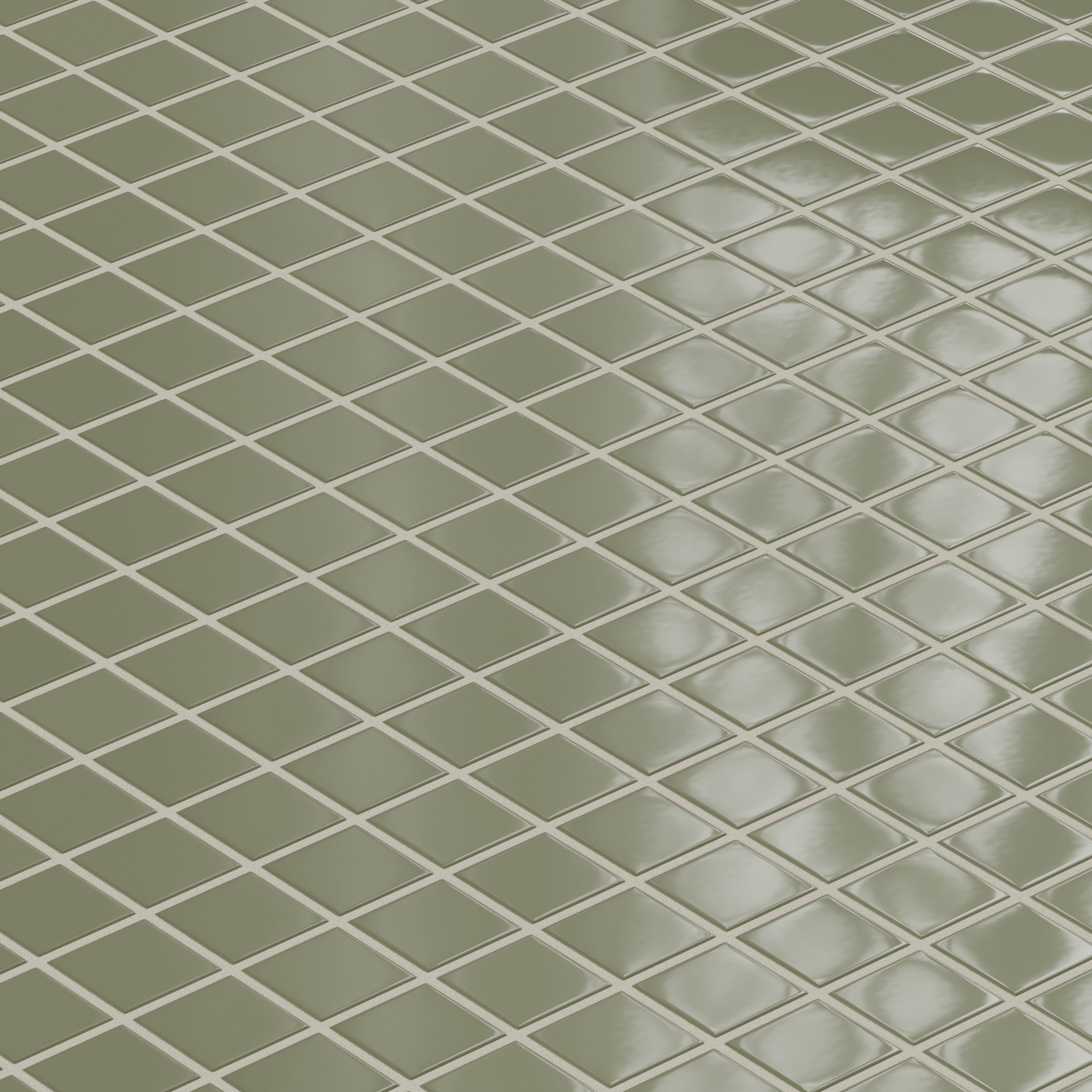 2x2 Straight Set Sheeted Original Ceramic Mosaic Tile in Peabody Gloss