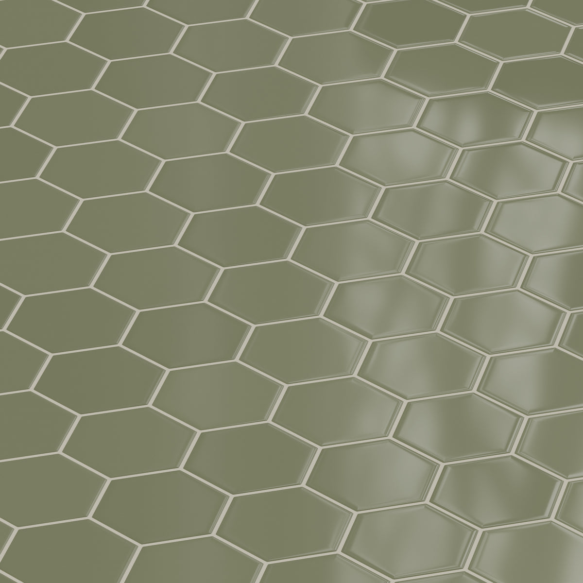 6" Hexagon Original Ceramic Tile in Peabody Gloss