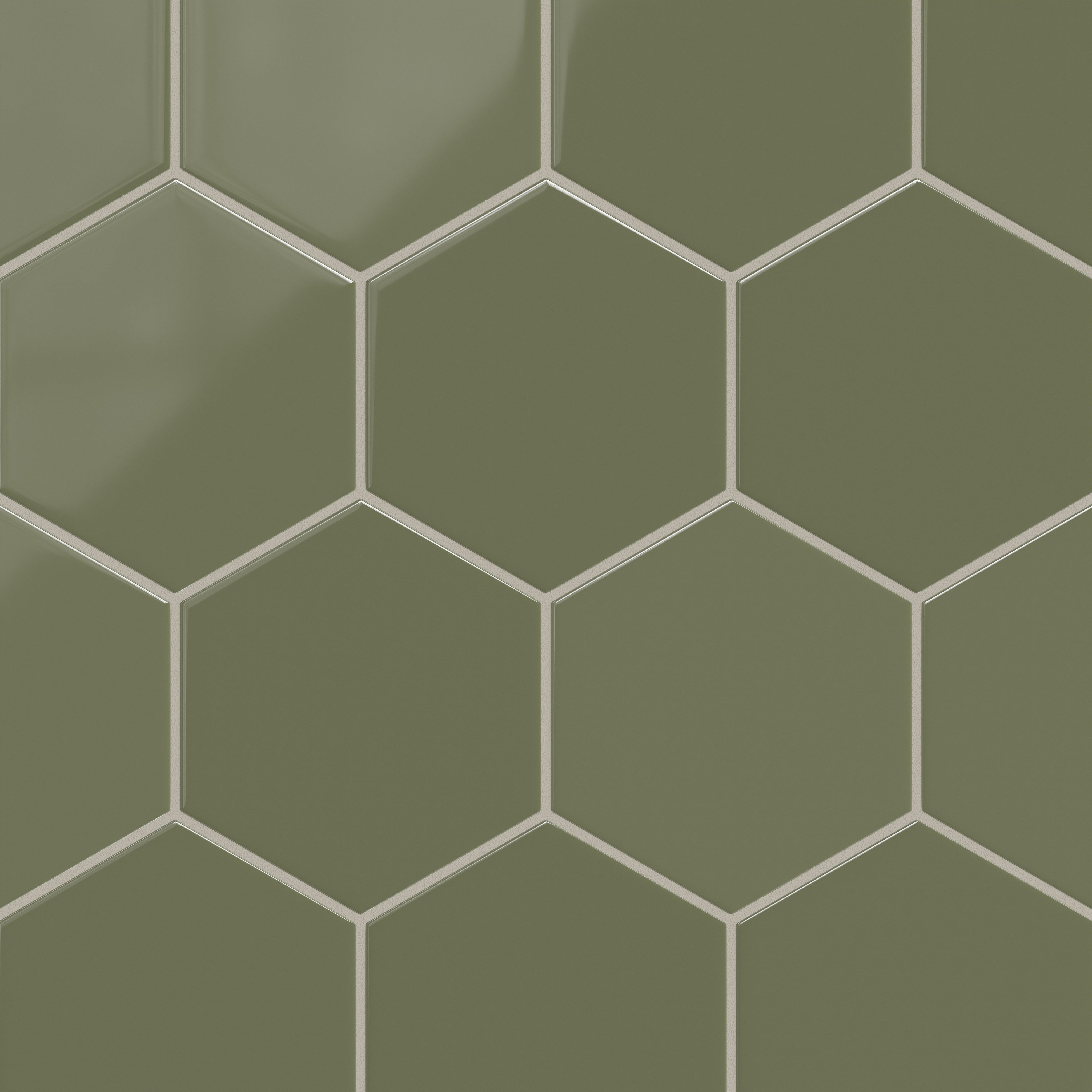 8" Hexagon Original Ceramic Tile in Peabody Gloss