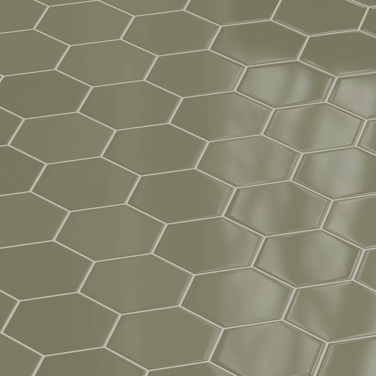 8" Hexagon Original Ceramic Tile in Peabody Gloss