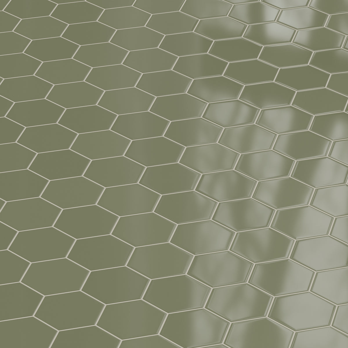 8" Hexagon Original Ceramic Tile in Peabody Gloss