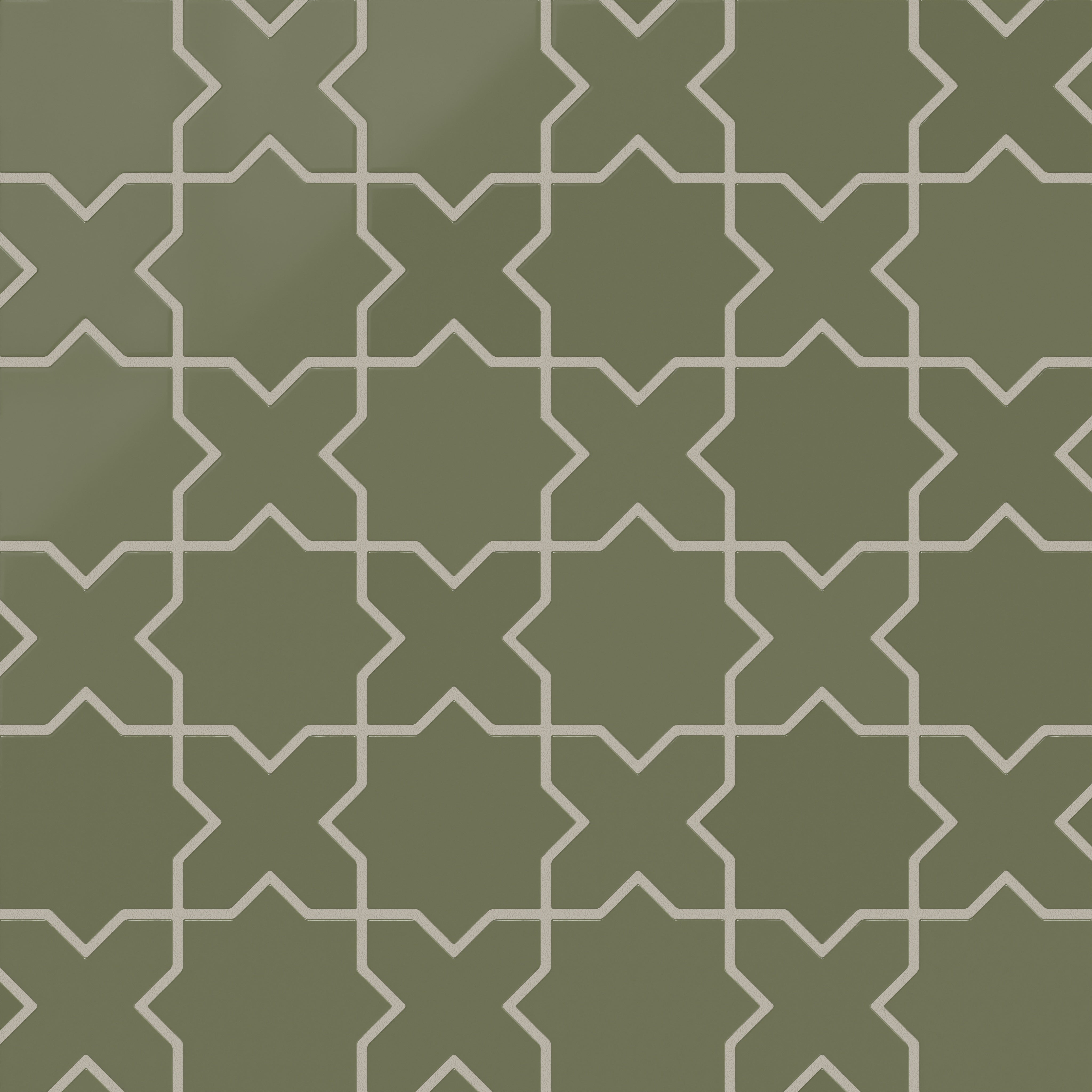 Mini Star & Cross Original Ceramic Tile in Peabody Gloss