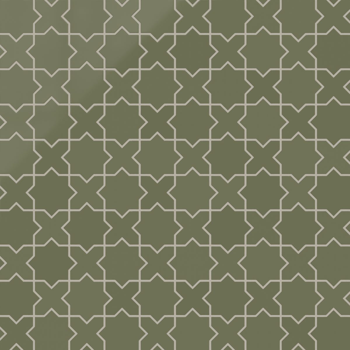 Mini Star & Cross Original Ceramic Tile in Peabody Gloss