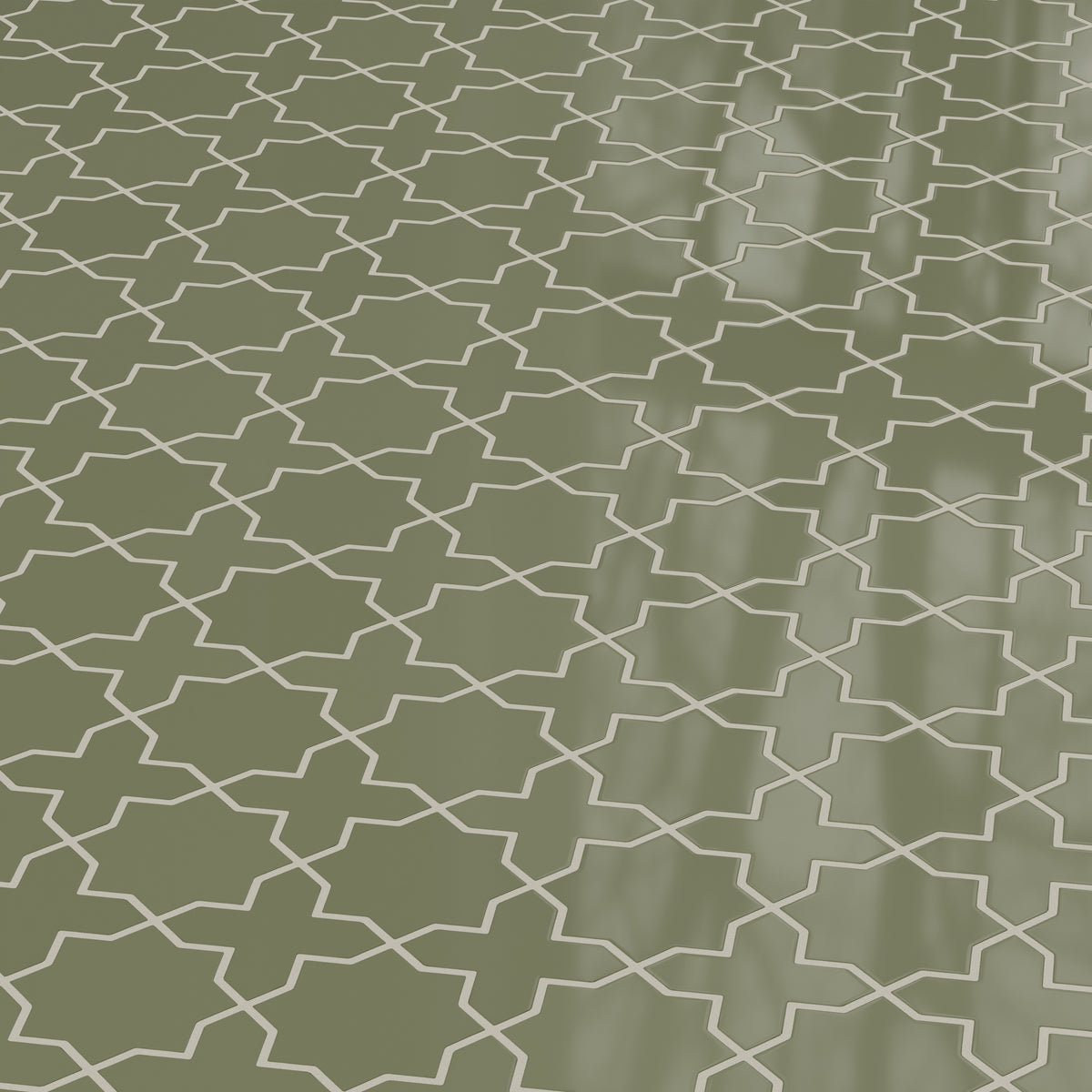 Mini Star & Cross Original Ceramic Tile in Peabody Gloss