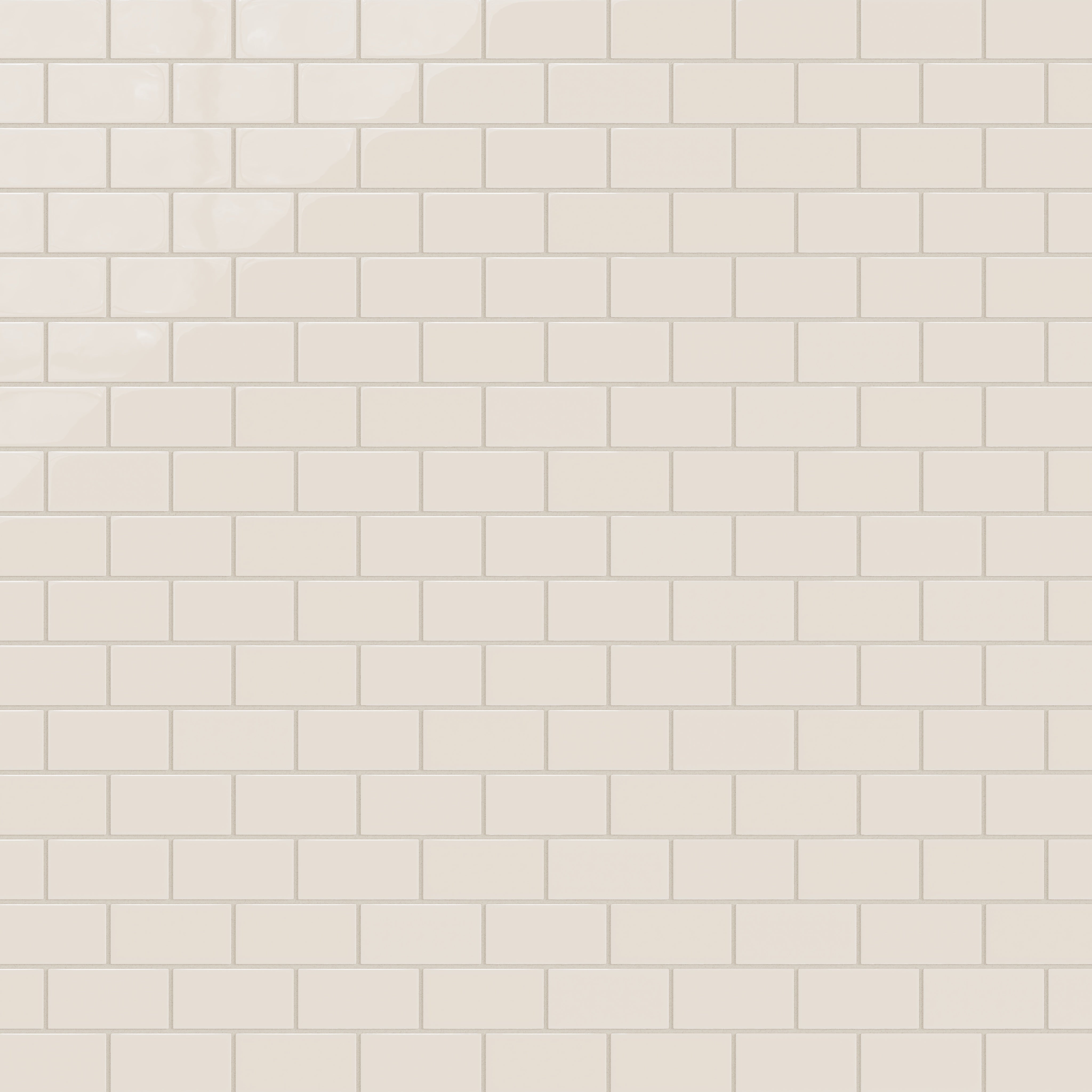 2x4 Half Offset Sheeted Natural Press Ceramic Mosaic Tile in Pearl Gloss