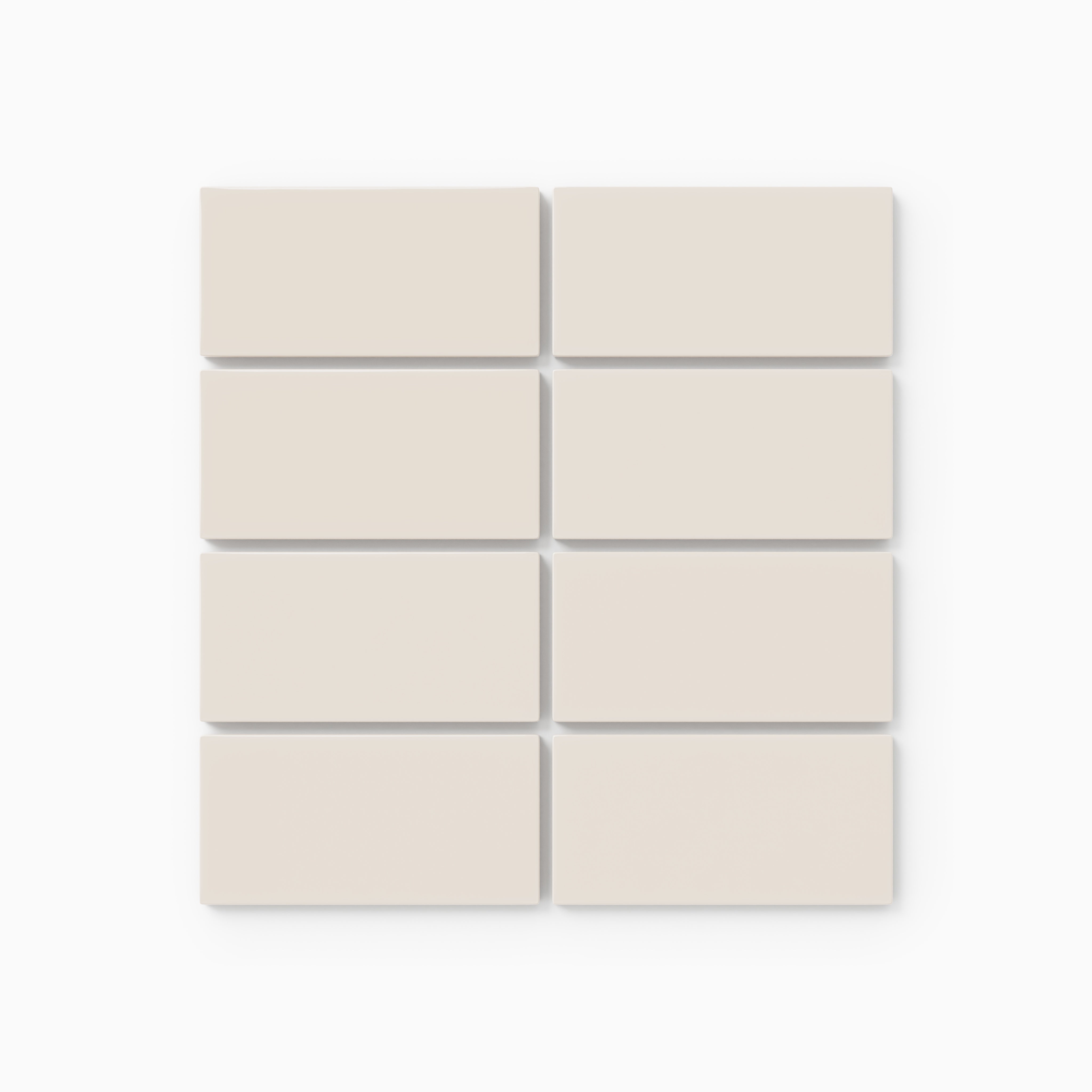 2x4 Straight Set Sheeted Natural Press Ceramic Mosaic Tile in Pearl Gloss