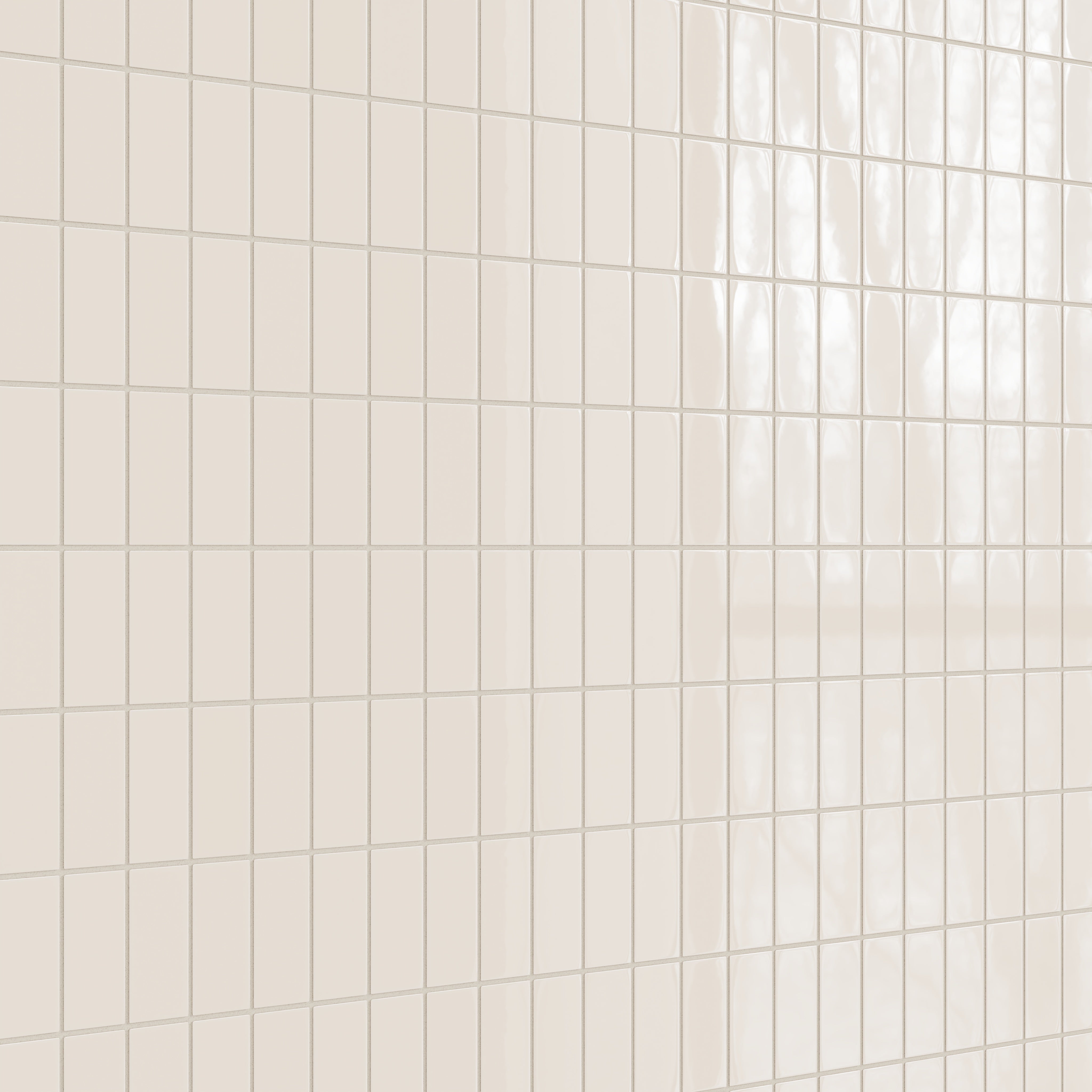 2x4 Straight Set Sheeted Natural Press Ceramic Mosaic Tile in Pearl Gloss