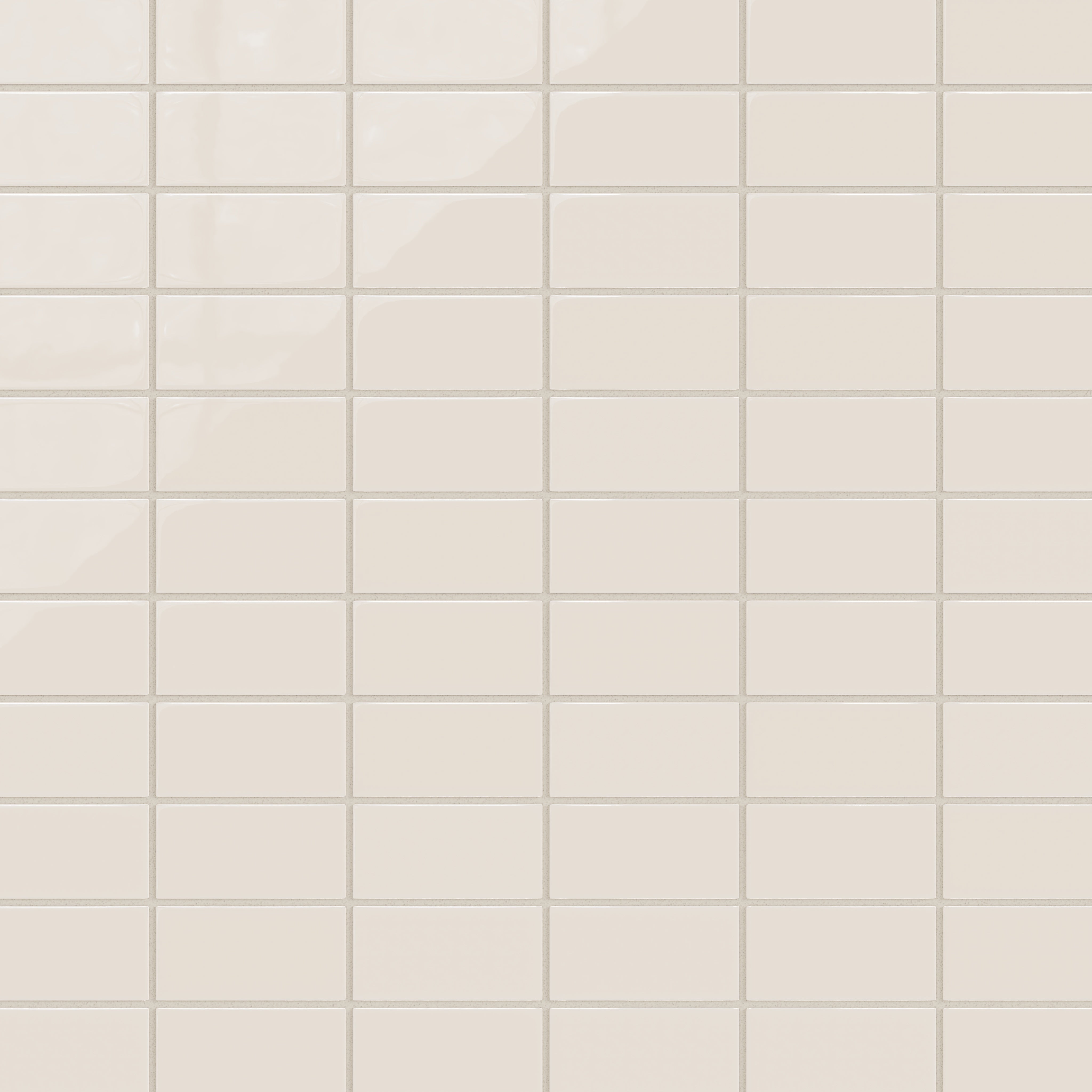 2x4 Straight Set Sheeted Natural Press Ceramic Mosaic Tile in Pearl Gloss