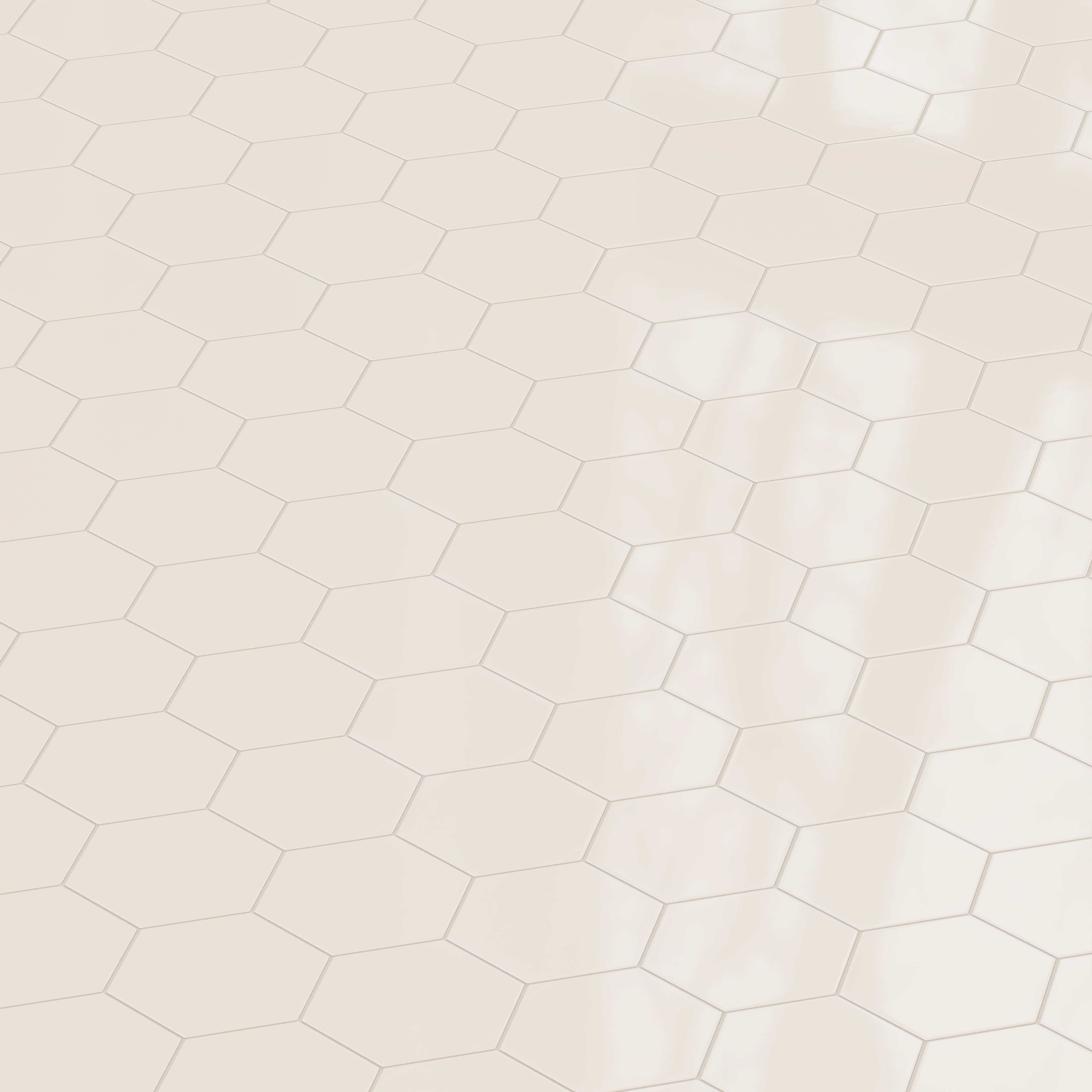 8" Hexagon Natural Press Ceramic Tile in Pearl Gloss