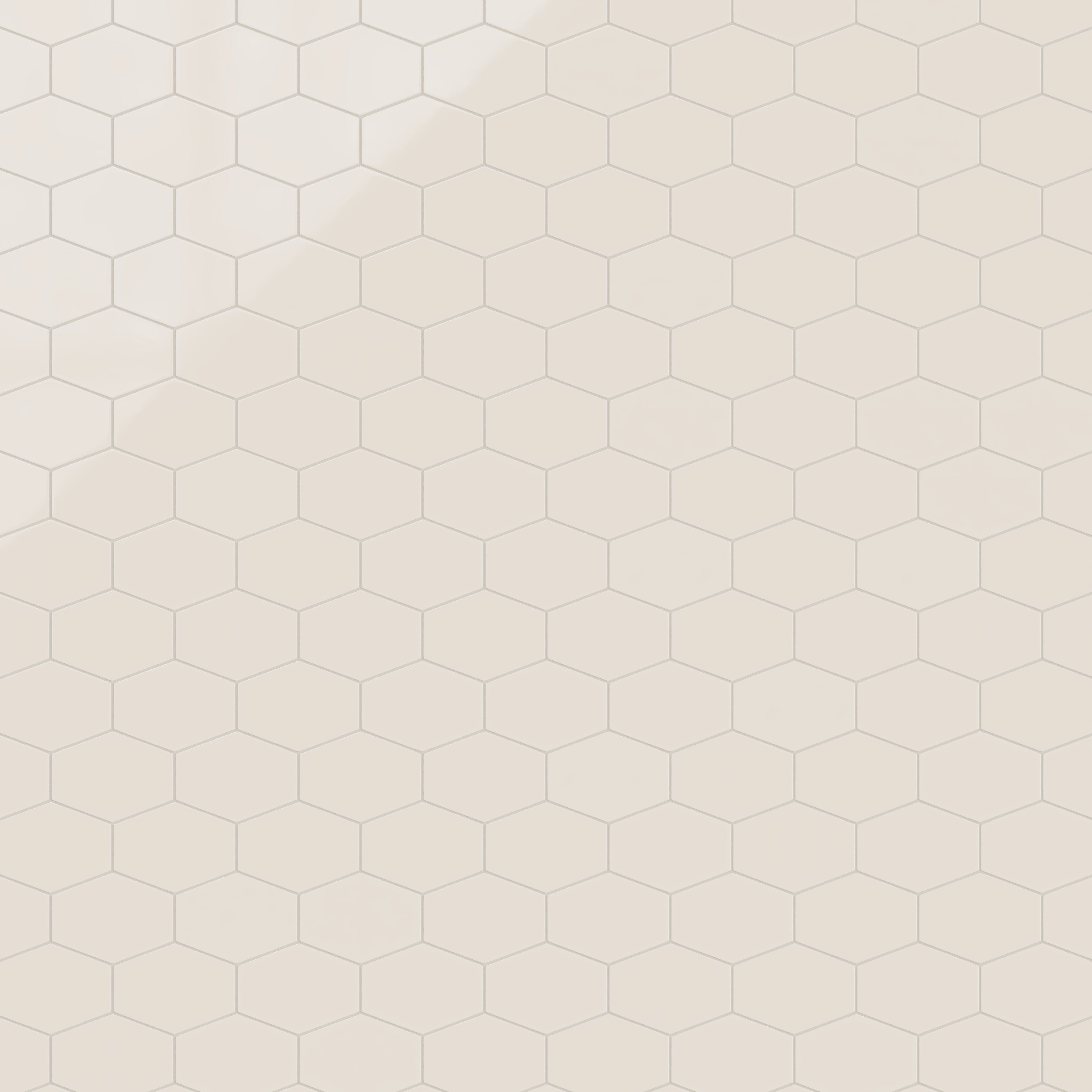 Elongated Hexagon Natural Press Ceramic Tile in Pearl Gloss