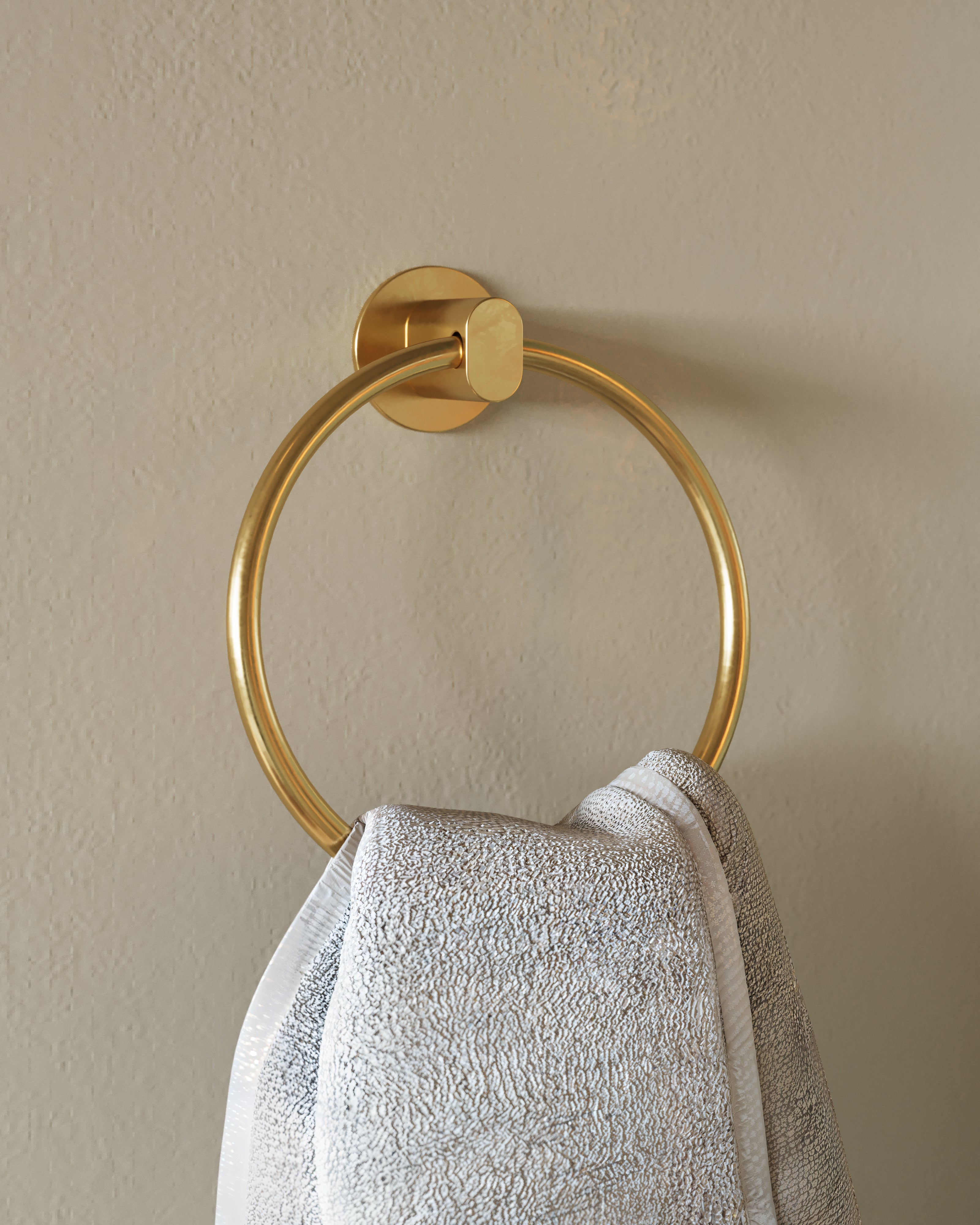 Foundry Towel Ring in French Brass