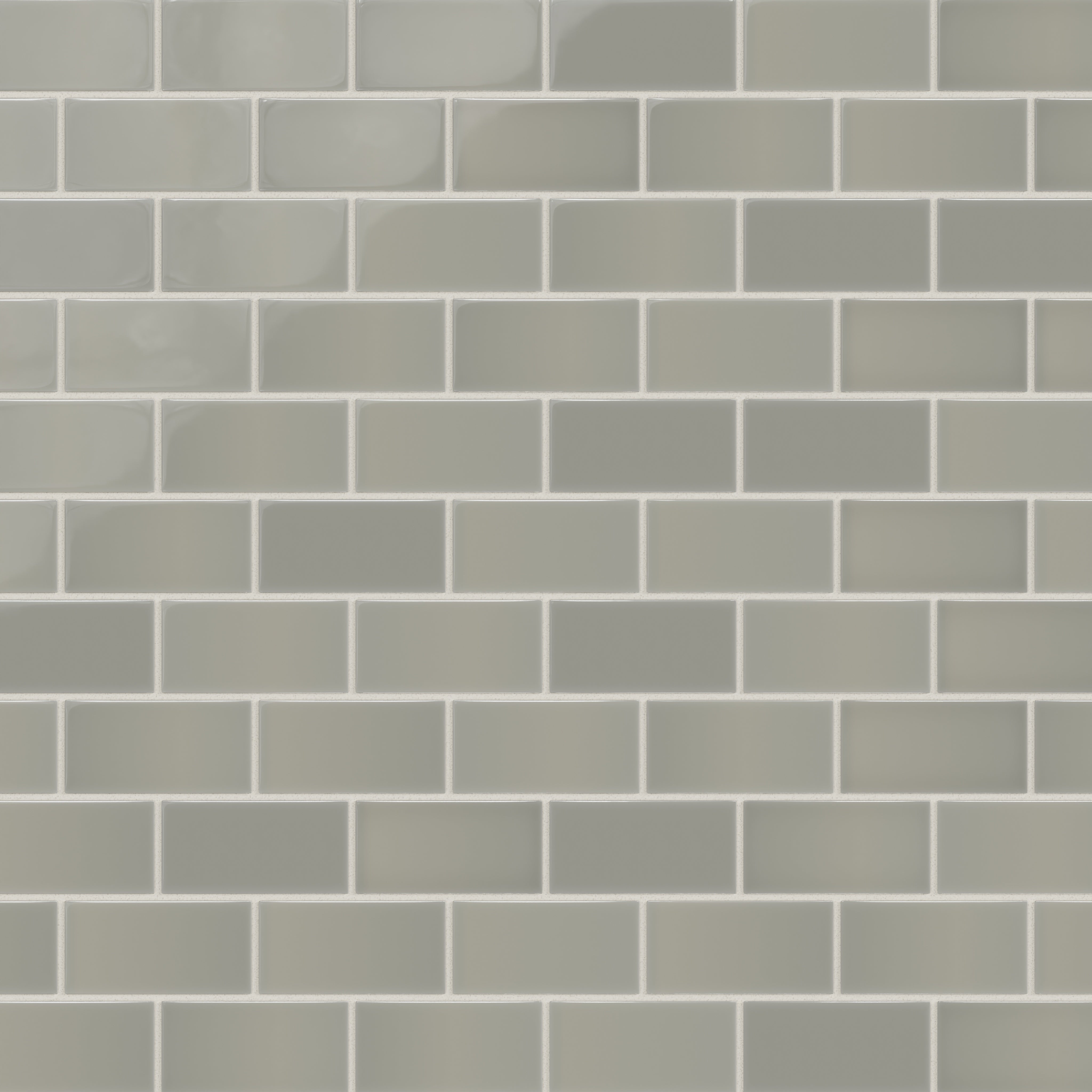 2x4 Half Offset Sheeted Natural Press Ceramic Mosaic Tile in Puget Sound Gloss