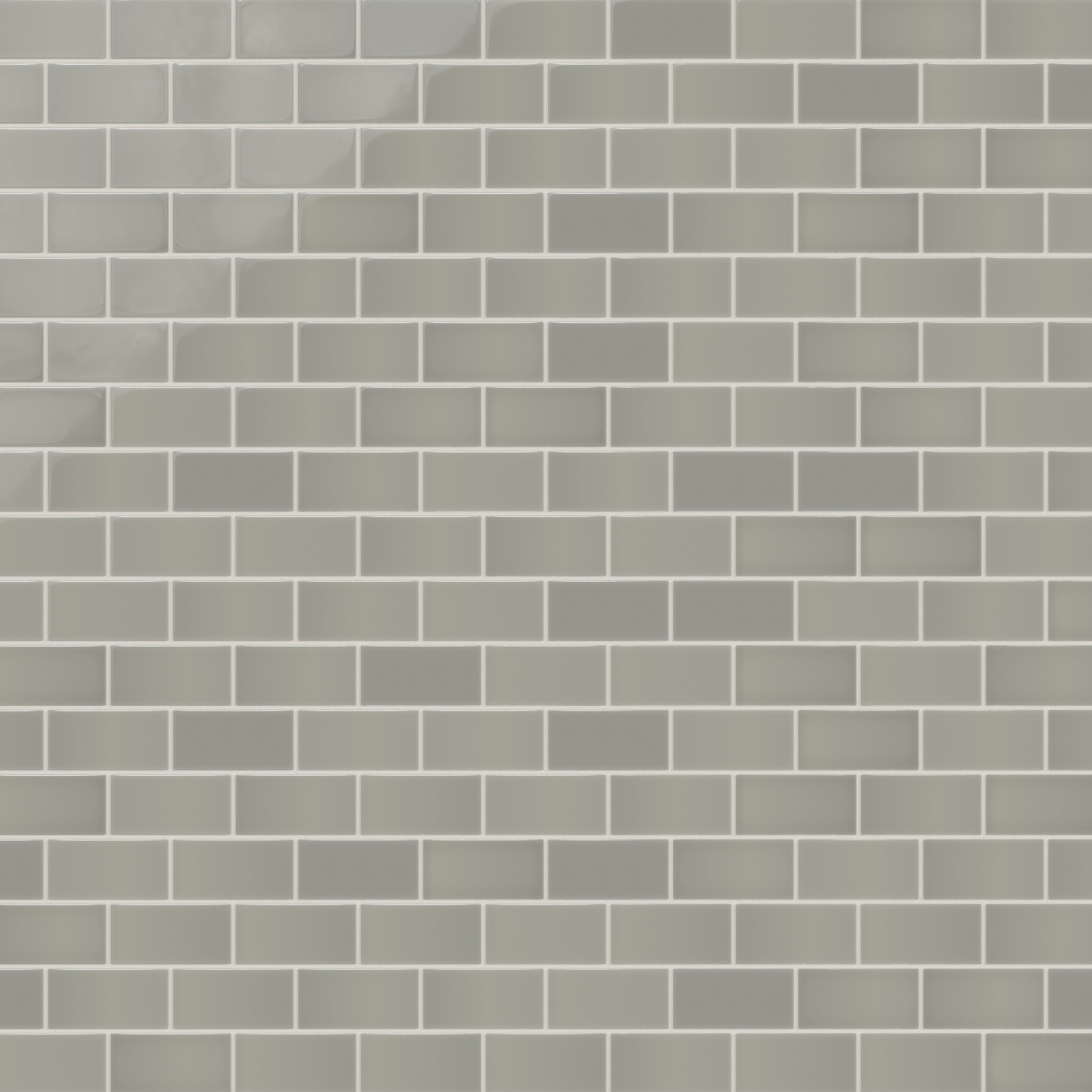 2x4 Half Offset Sheeted Natural Press Ceramic Mosaic Tile in Puget Sound Gloss