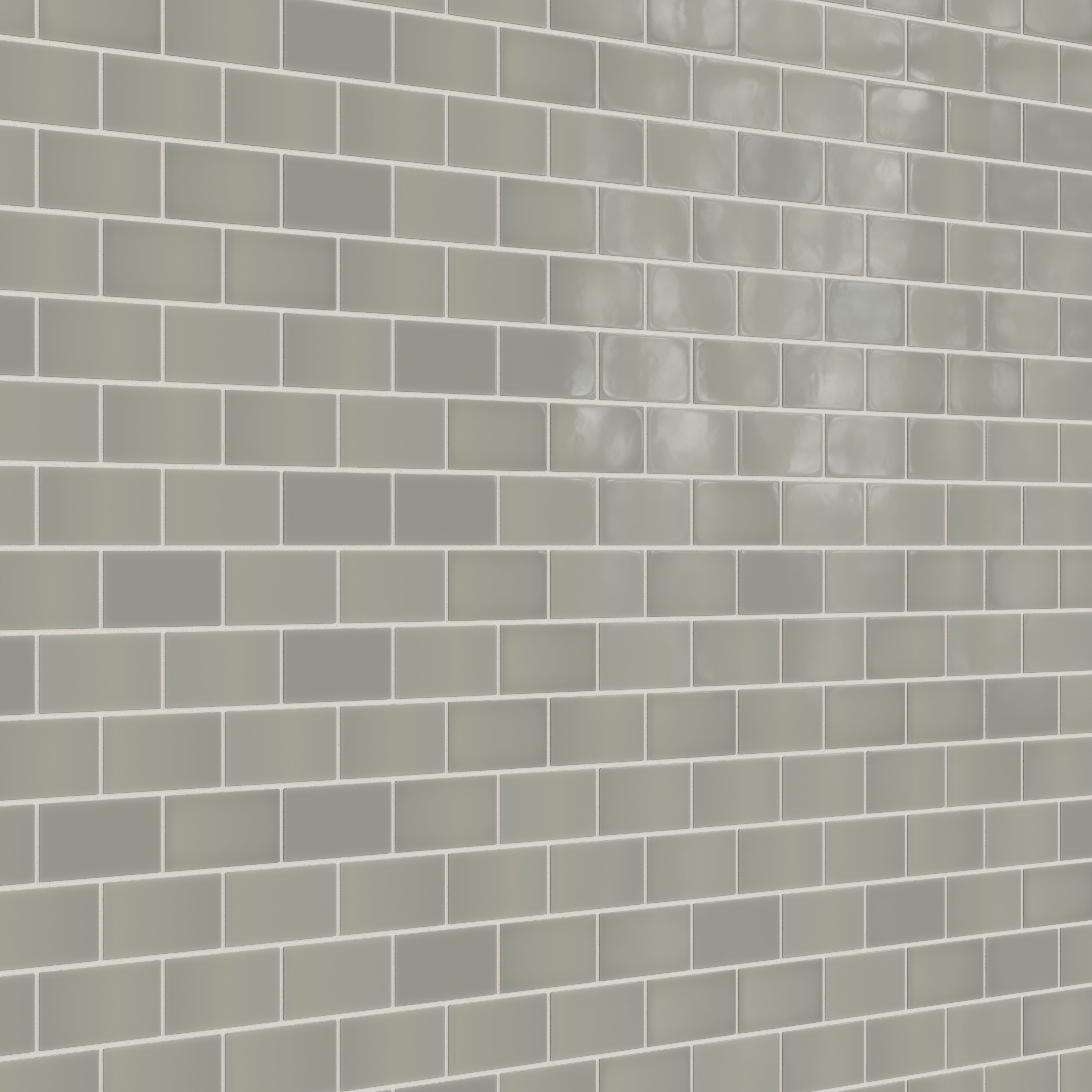 2x4 Half Offset Sheeted Natural Press Ceramic Mosaic Tile in Puget Sound Gloss