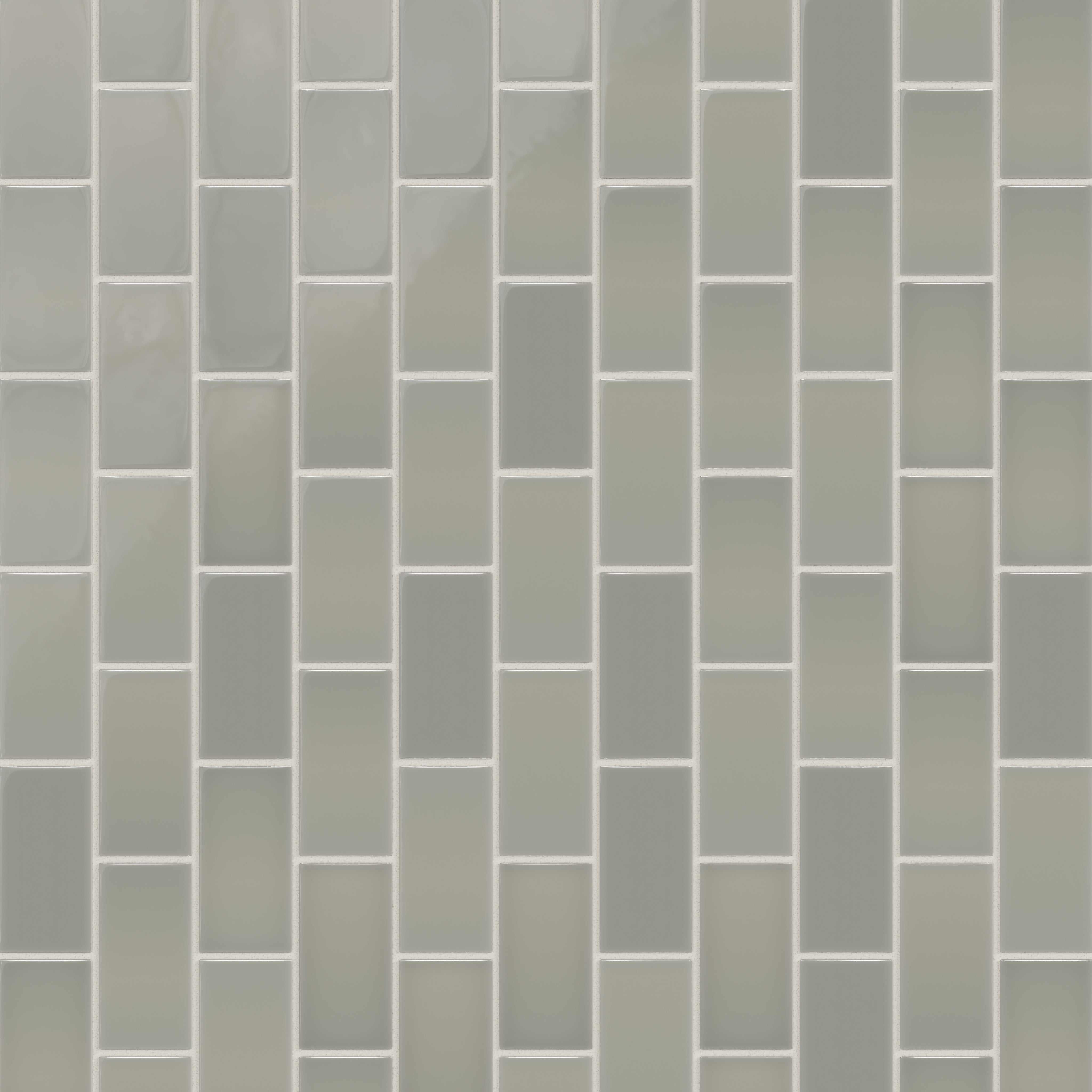 2x4 Half Offset Sheeted Natural Press Ceramic Mosaic Tile in Puget Sound Gloss