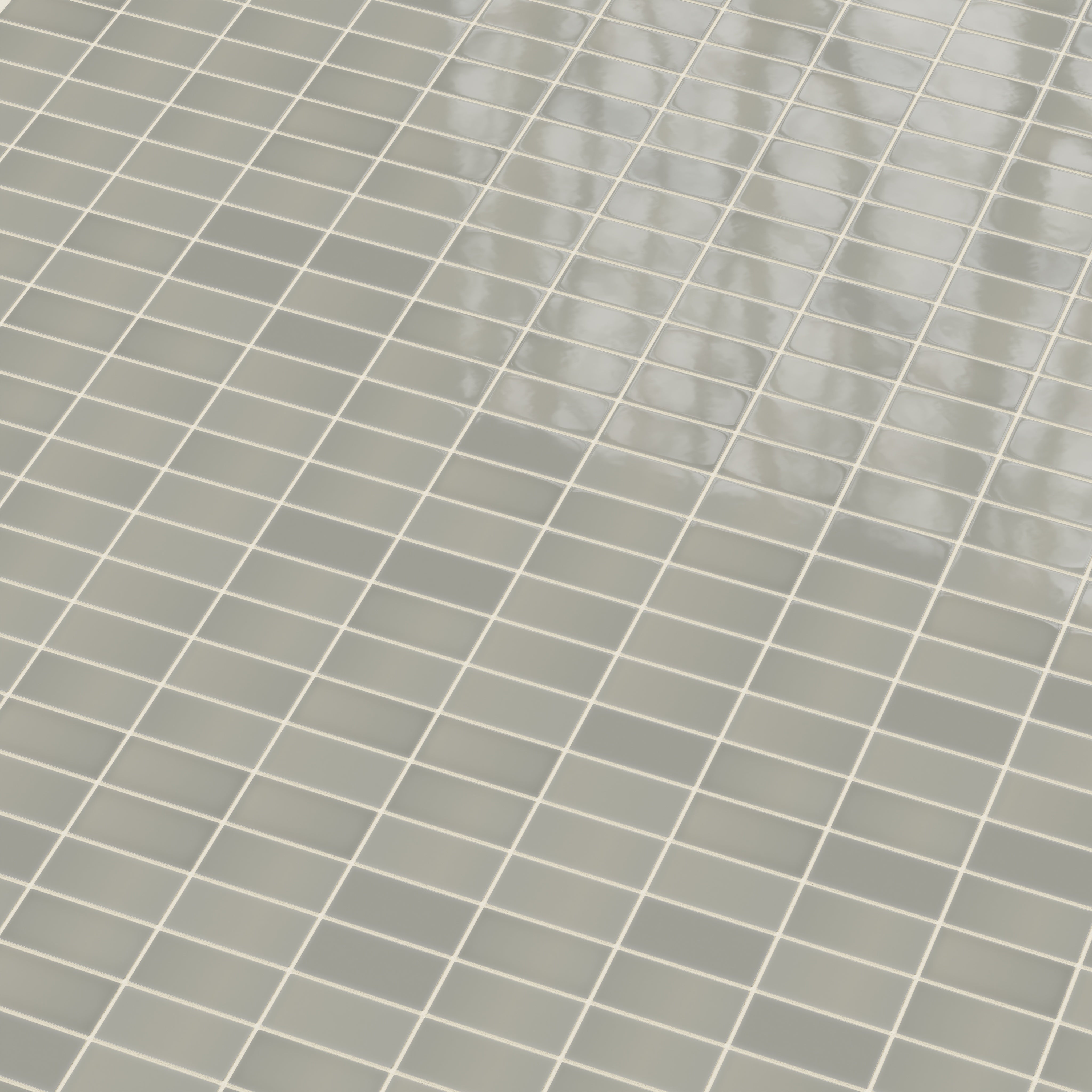 2x4 Straight Set Sheeted Natural Press Ceramic Mosaic Tile in Puget Sound Gloss