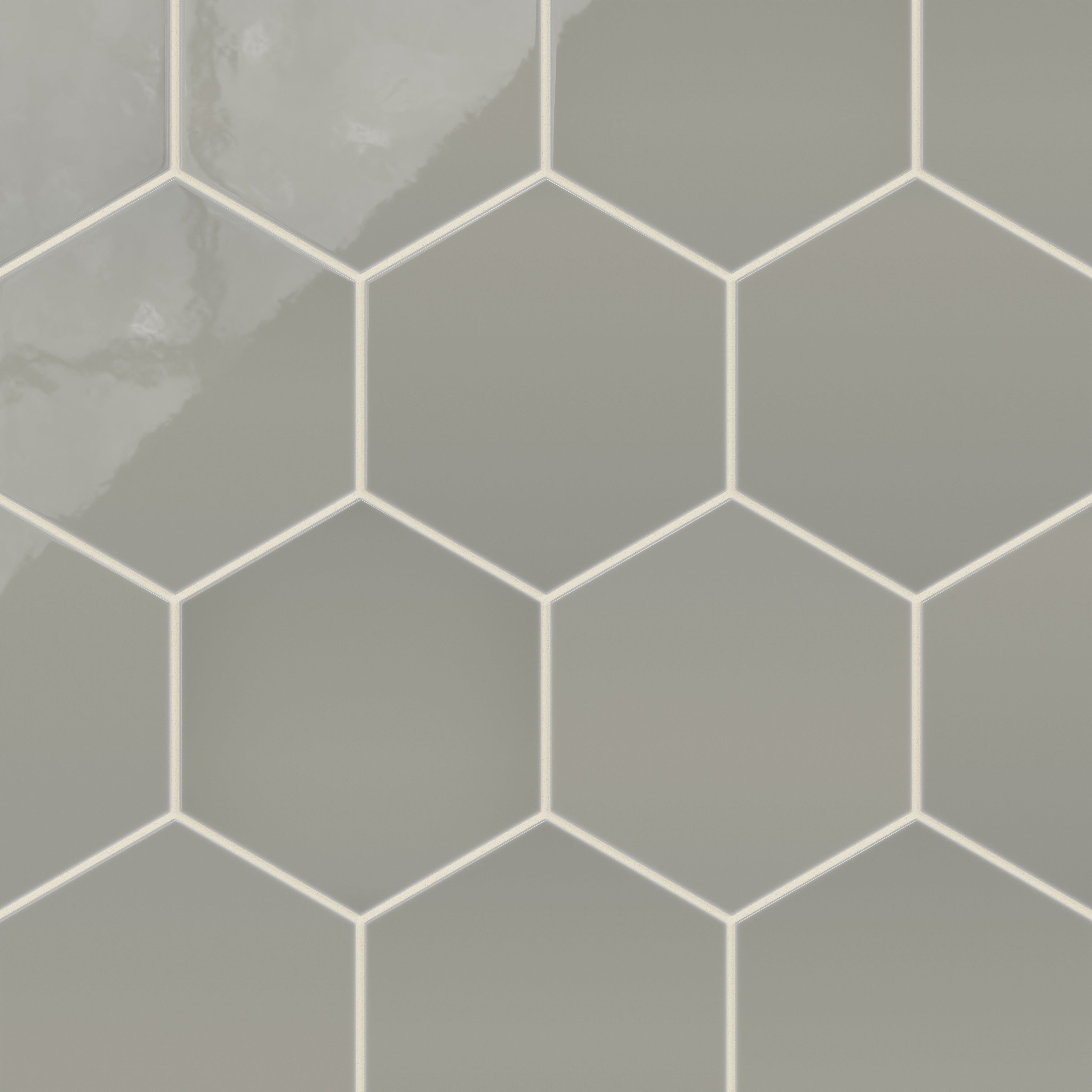 8" Hexagon Natural Press Ceramic Tile in Puget Sound Gloss