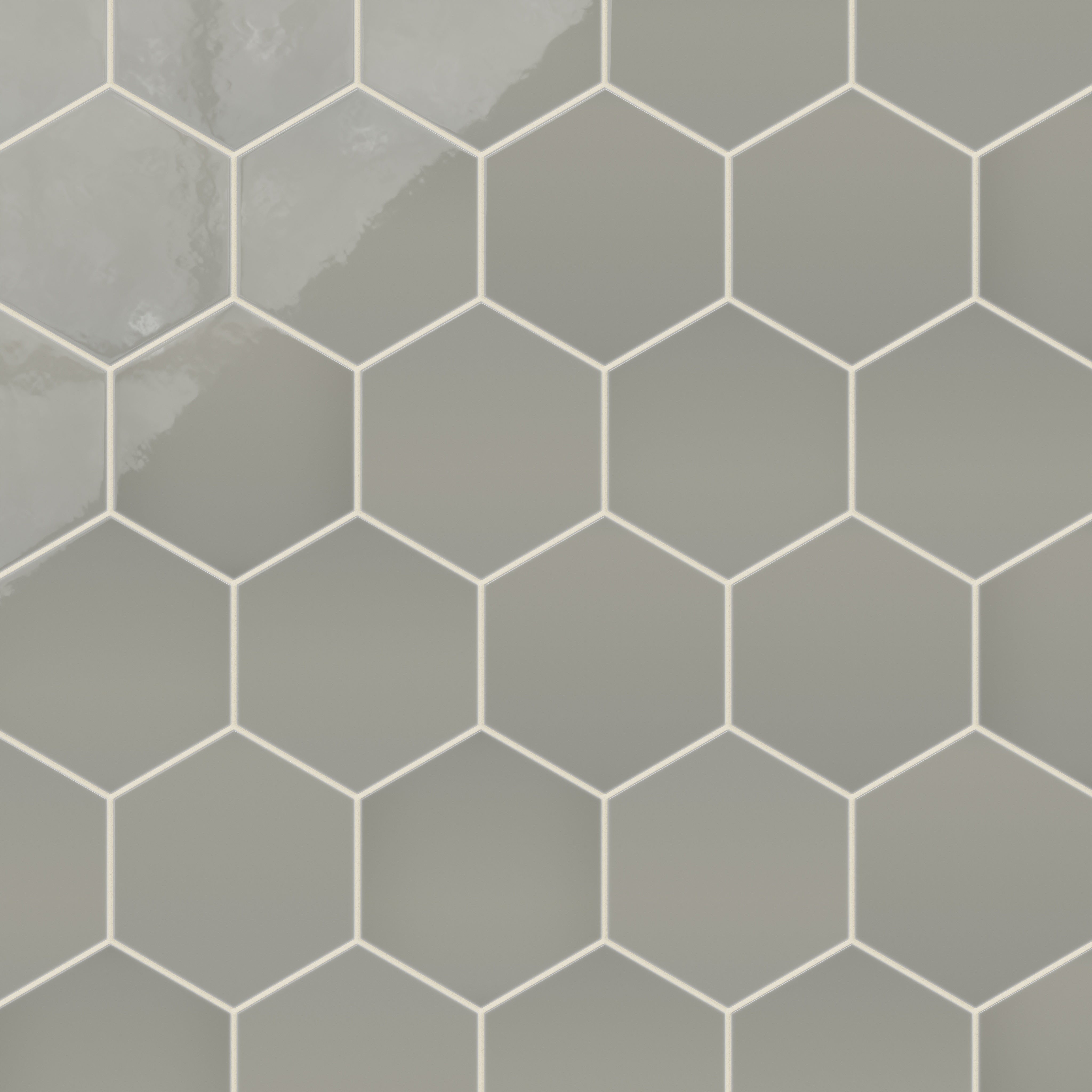 8" Hexagon Natural Press Ceramic Tile in Puget Sound Gloss