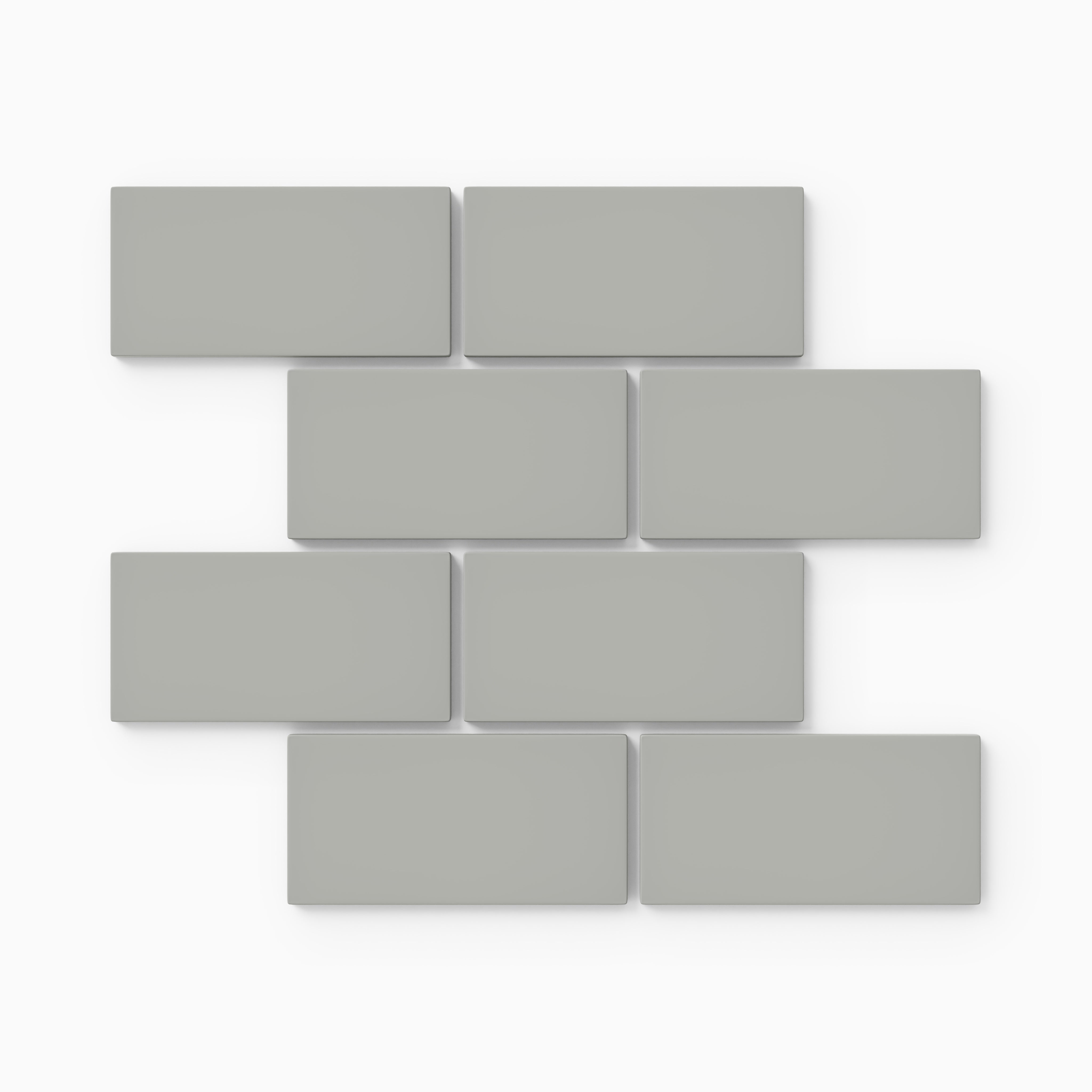 2x4 Half Offset Sheeted Natural Press Ceramic Mosaic Tile in Puget Sound Matte
