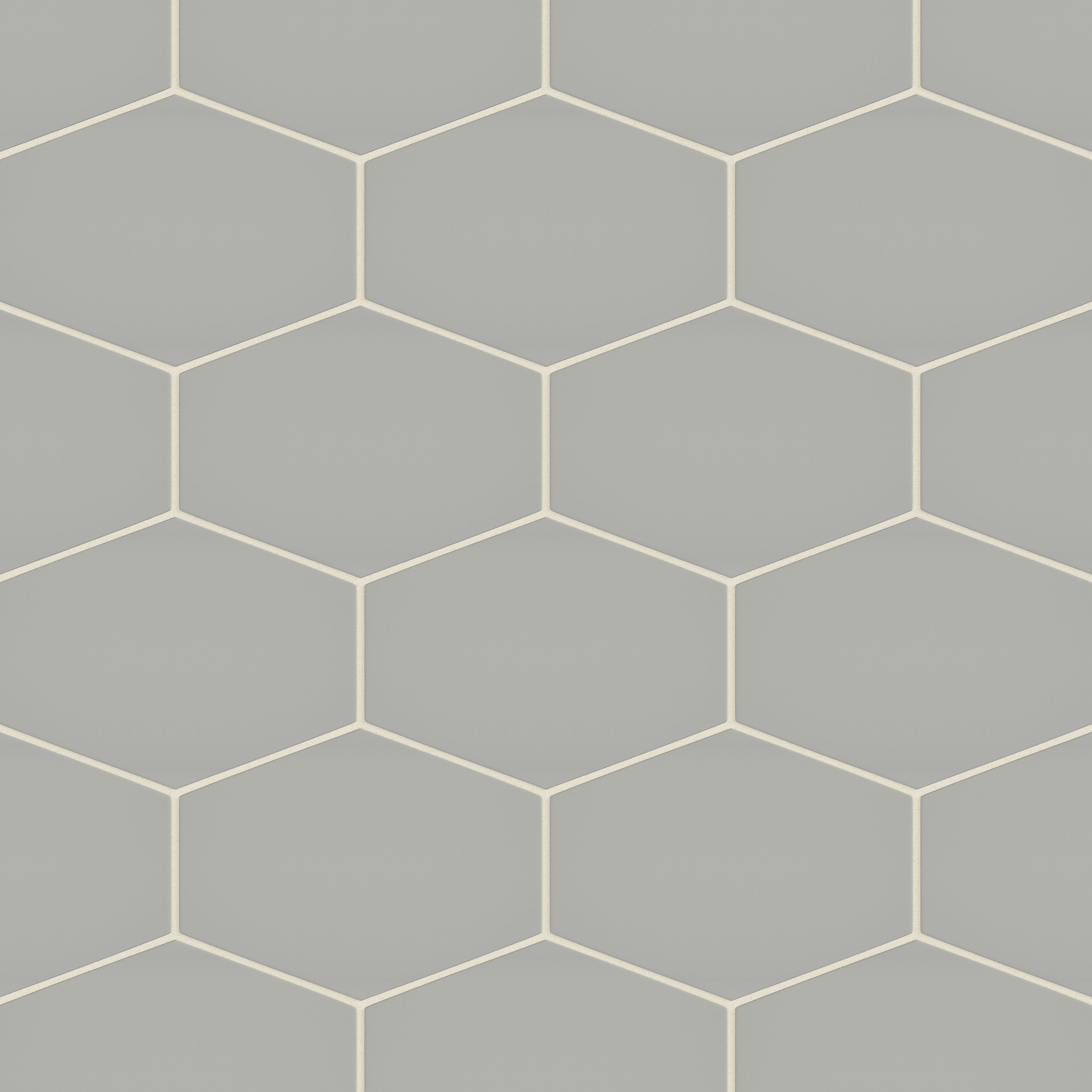 Elongated Hexagon Natural Press Ceramic Tile in Puget Sound Matte