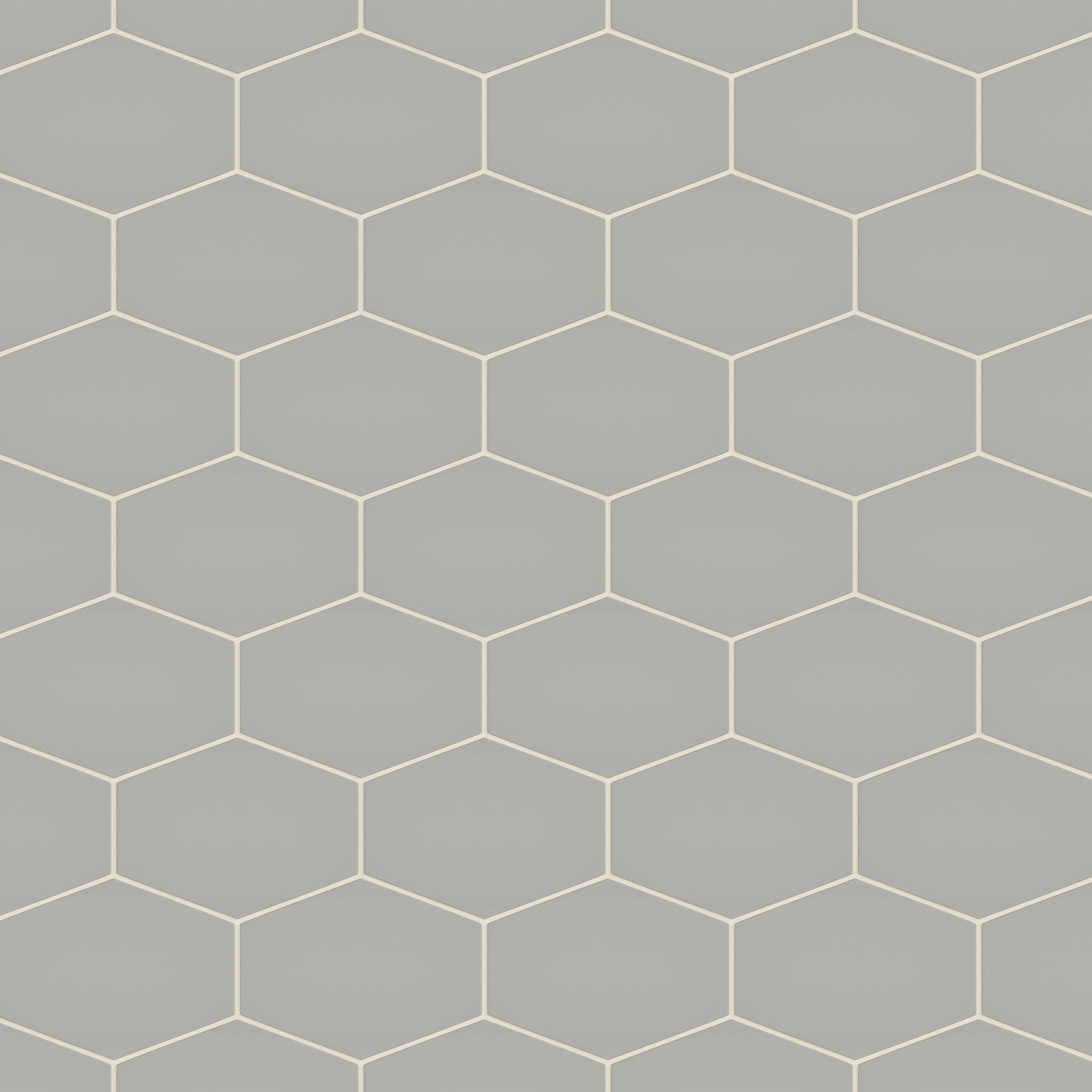 Elongated Hexagon Natural Press Ceramic Tile in Puget Sound Matte