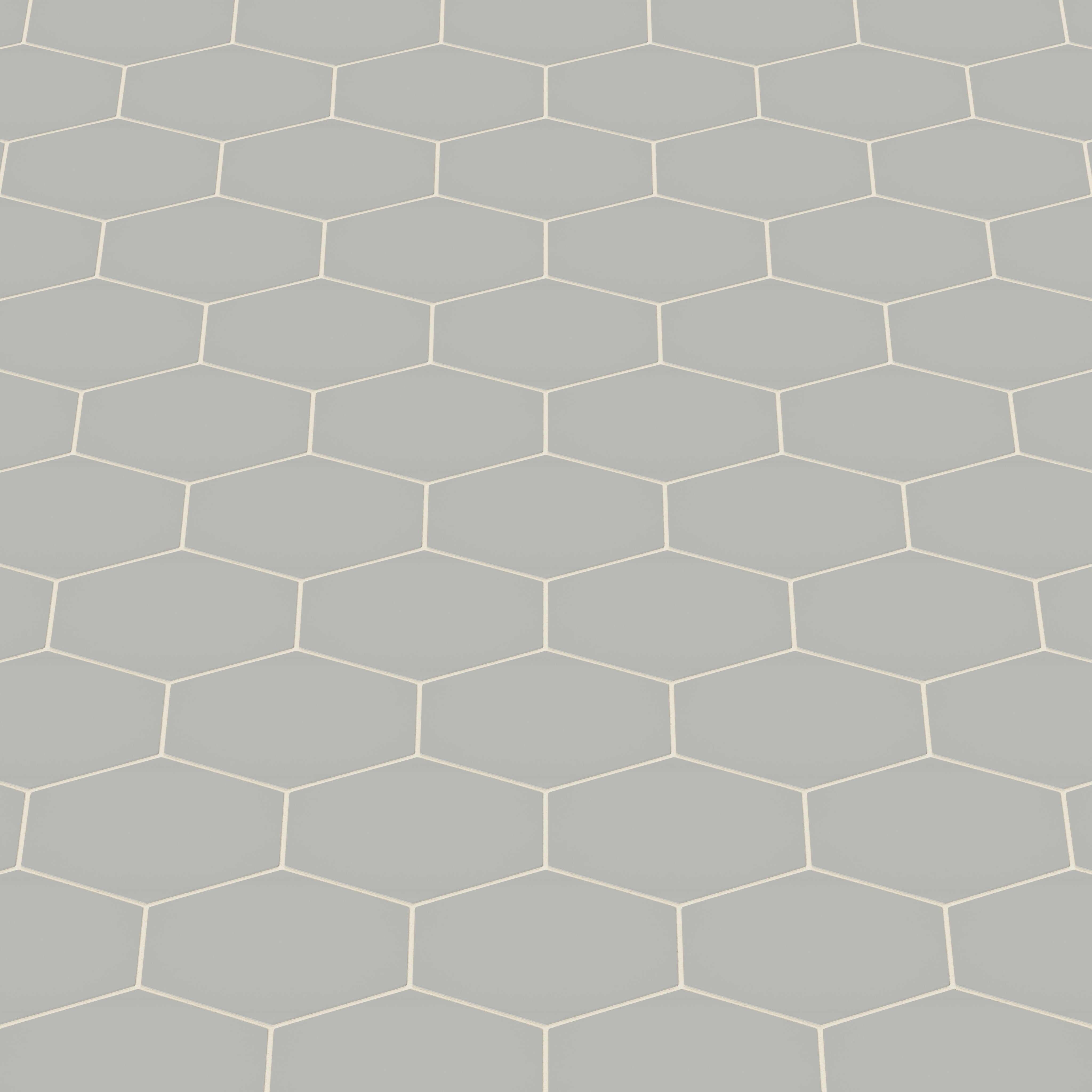 Elongated Hexagon Natural Press Ceramic Tile in Puget Sound Matte