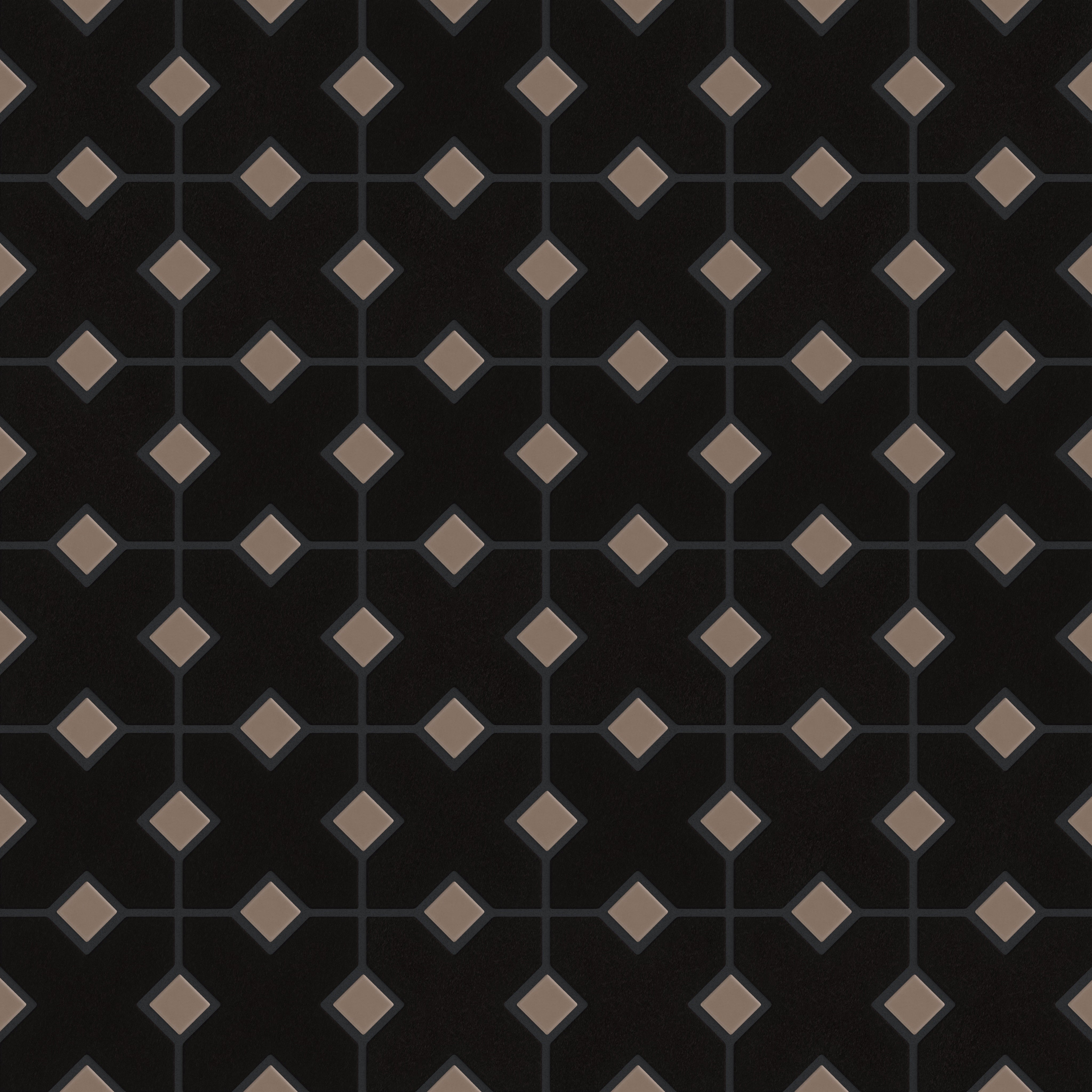 Hacienda Sheeted Original Ceramic Tile in Raven Matte & Cardamom Matte