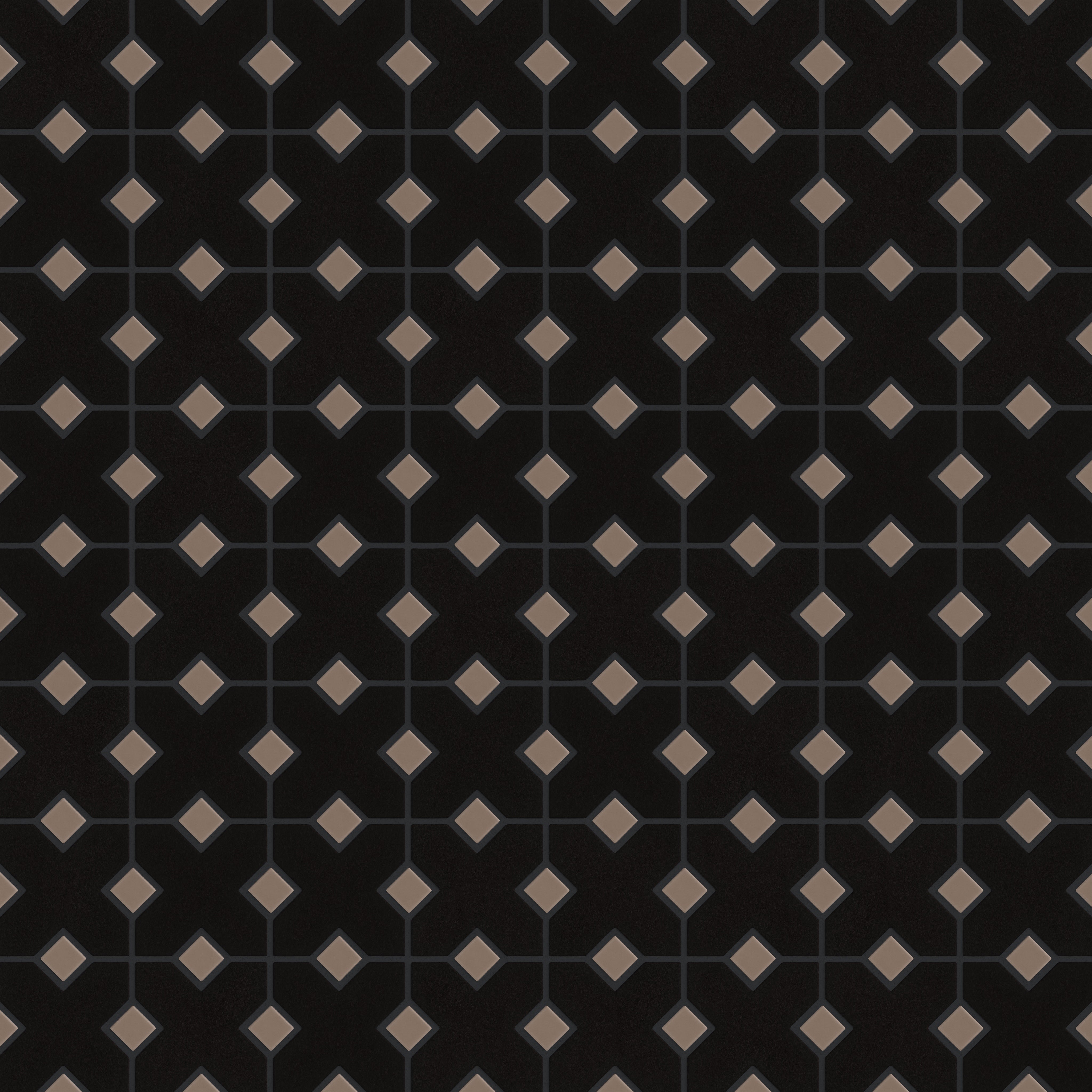 Hacienda Sheeted Original Ceramic Tile in Raven Matte & Cardamom Matte