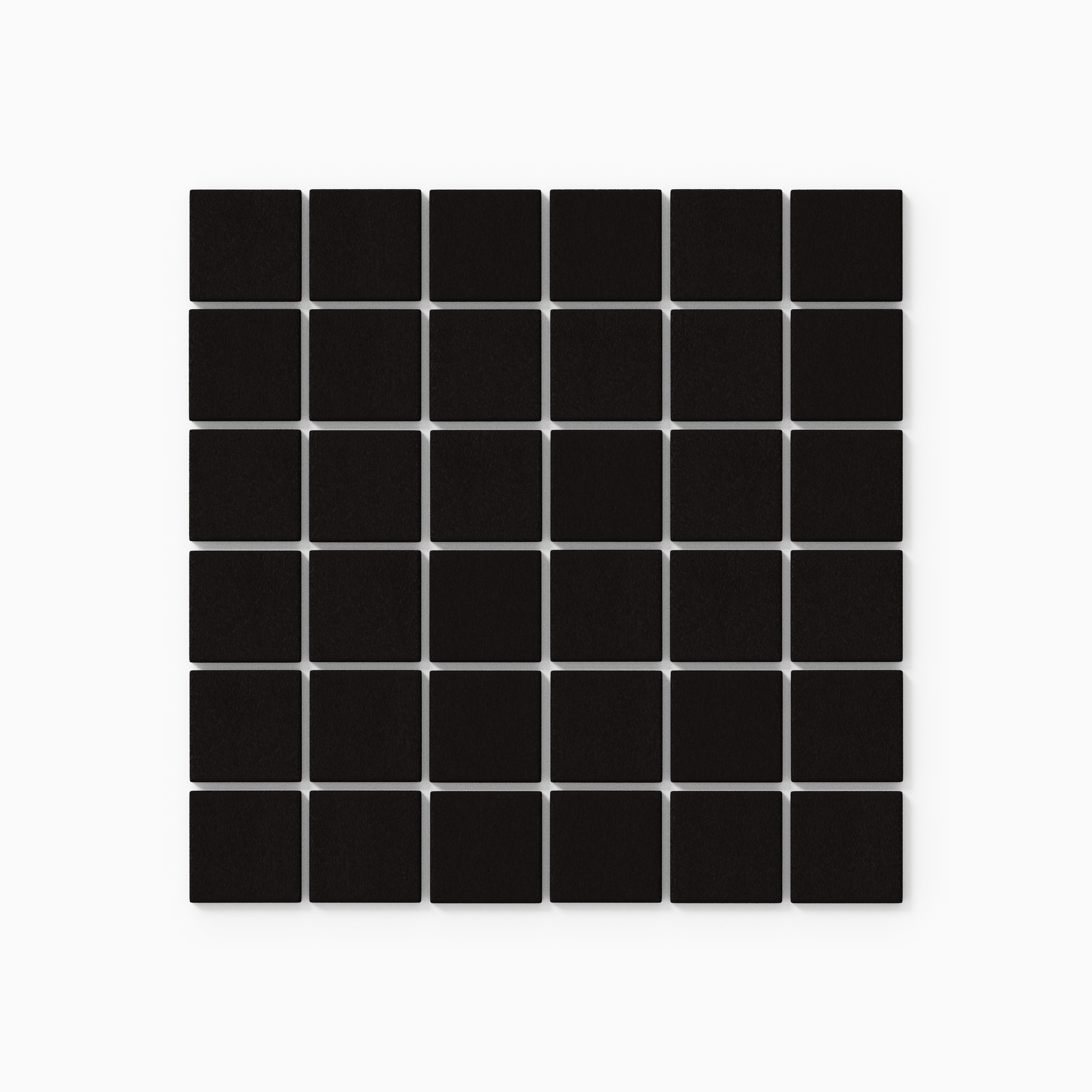 2x2 Straight Set Sheeted Original Ceramic Mosaic Tile in Raven Matte